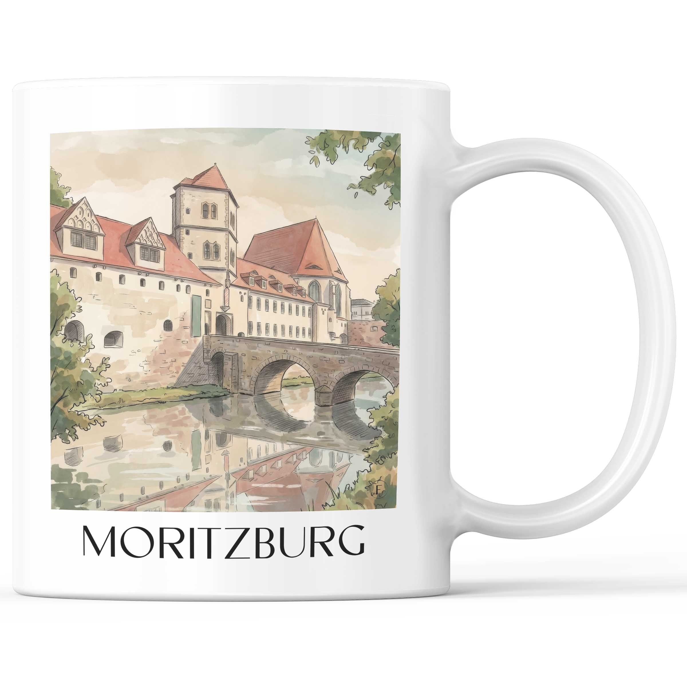 Moritzburg Kaffeebecher - Halle - Deutschland Becher - Kaffeetasse im Aquarell Stil - favplace