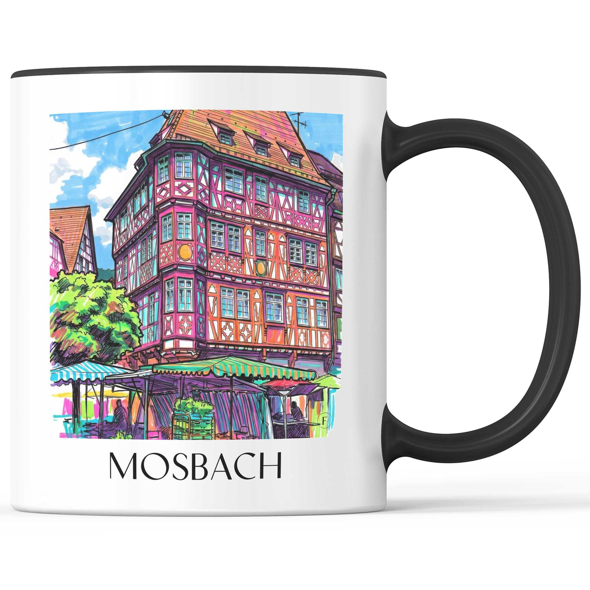Mosbach Kaffeebecher - Neckartal - Deutschland Becher - Kaffeetasse im Tag Graffiti Stil - favplace
