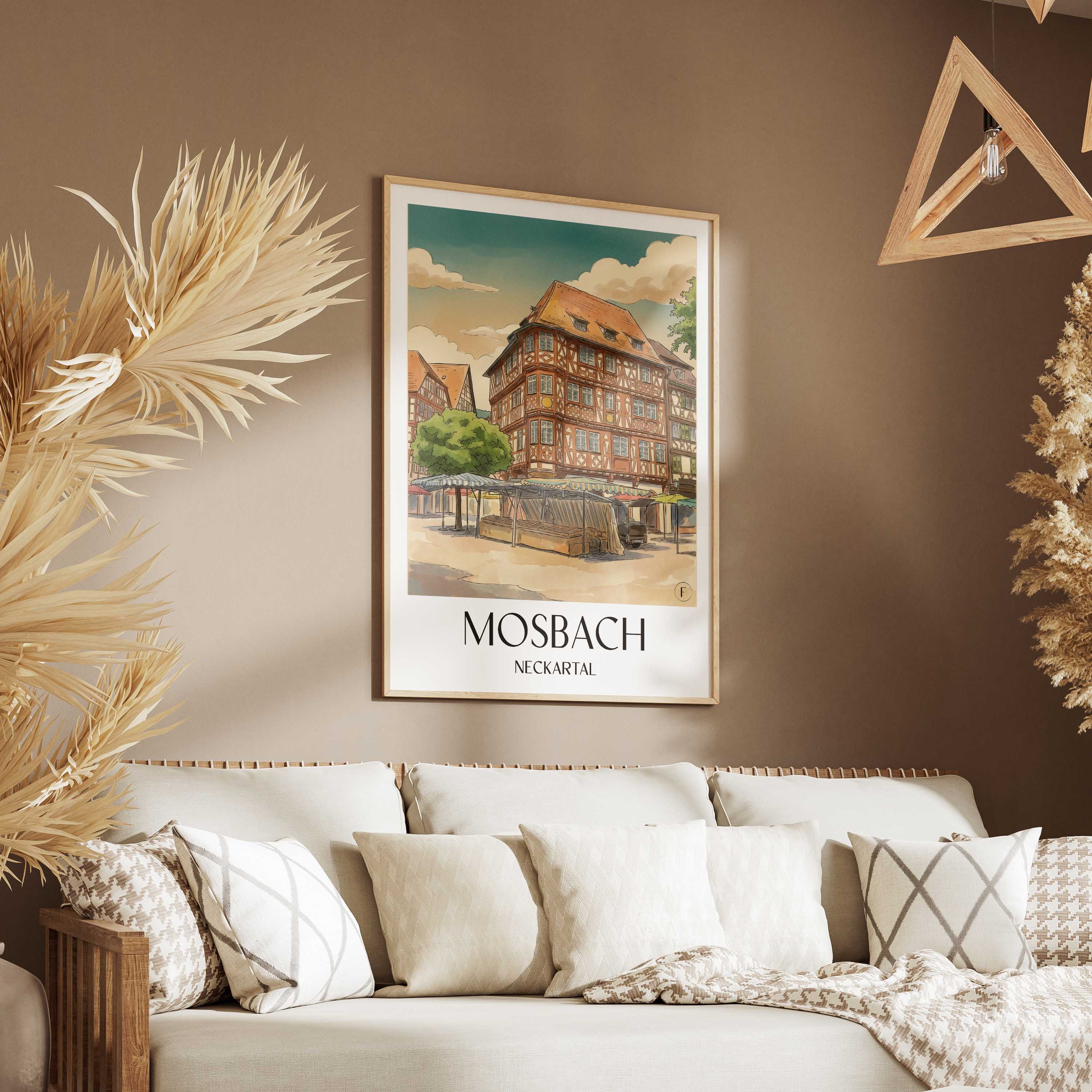 mosbach-neckartal-deutschland-poster-aquarell