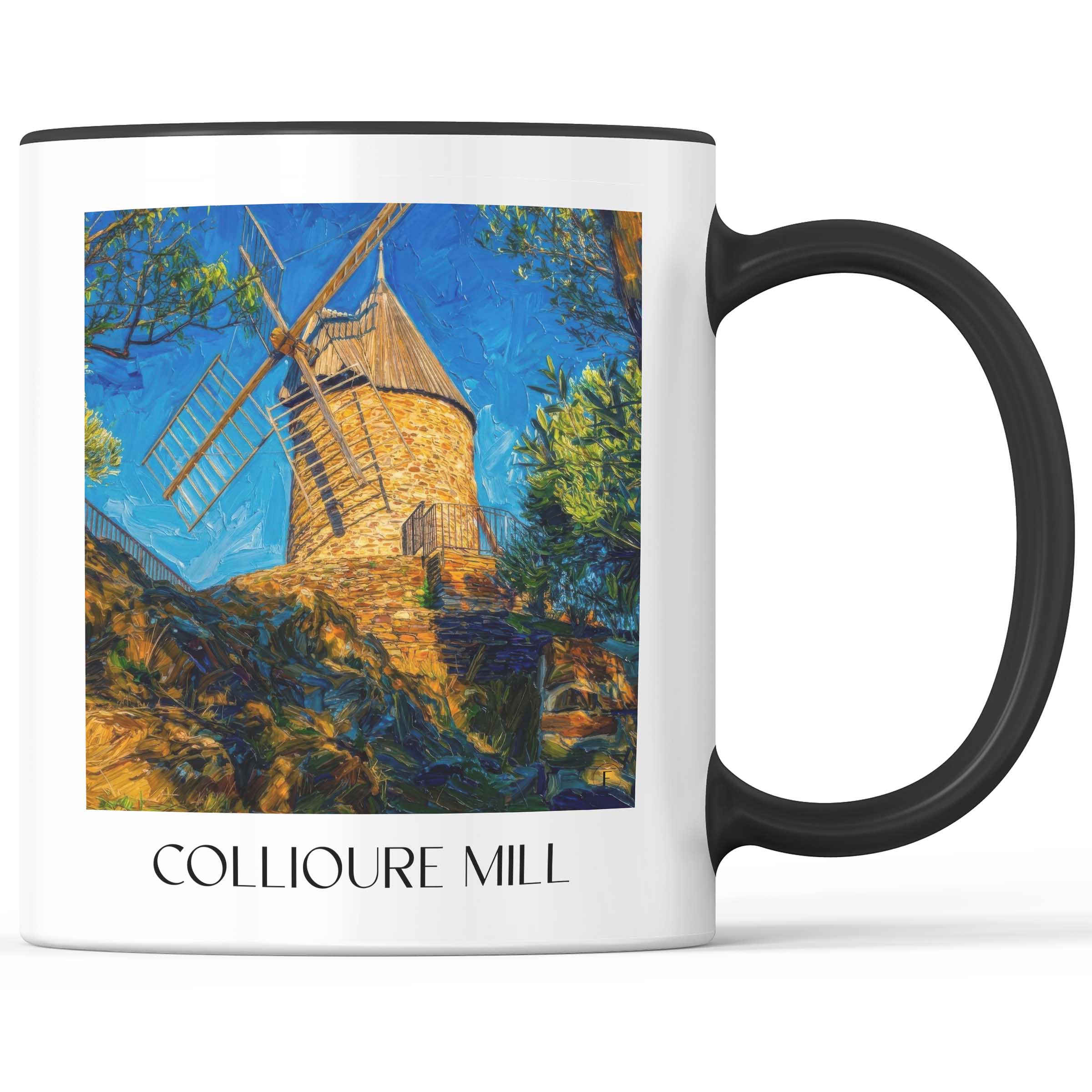 Moulin de Collioure Kaffeebecher - Côte Vermeille - Frankreich Becher - Kaffeetasse im Ölgemälde Stil - favplace