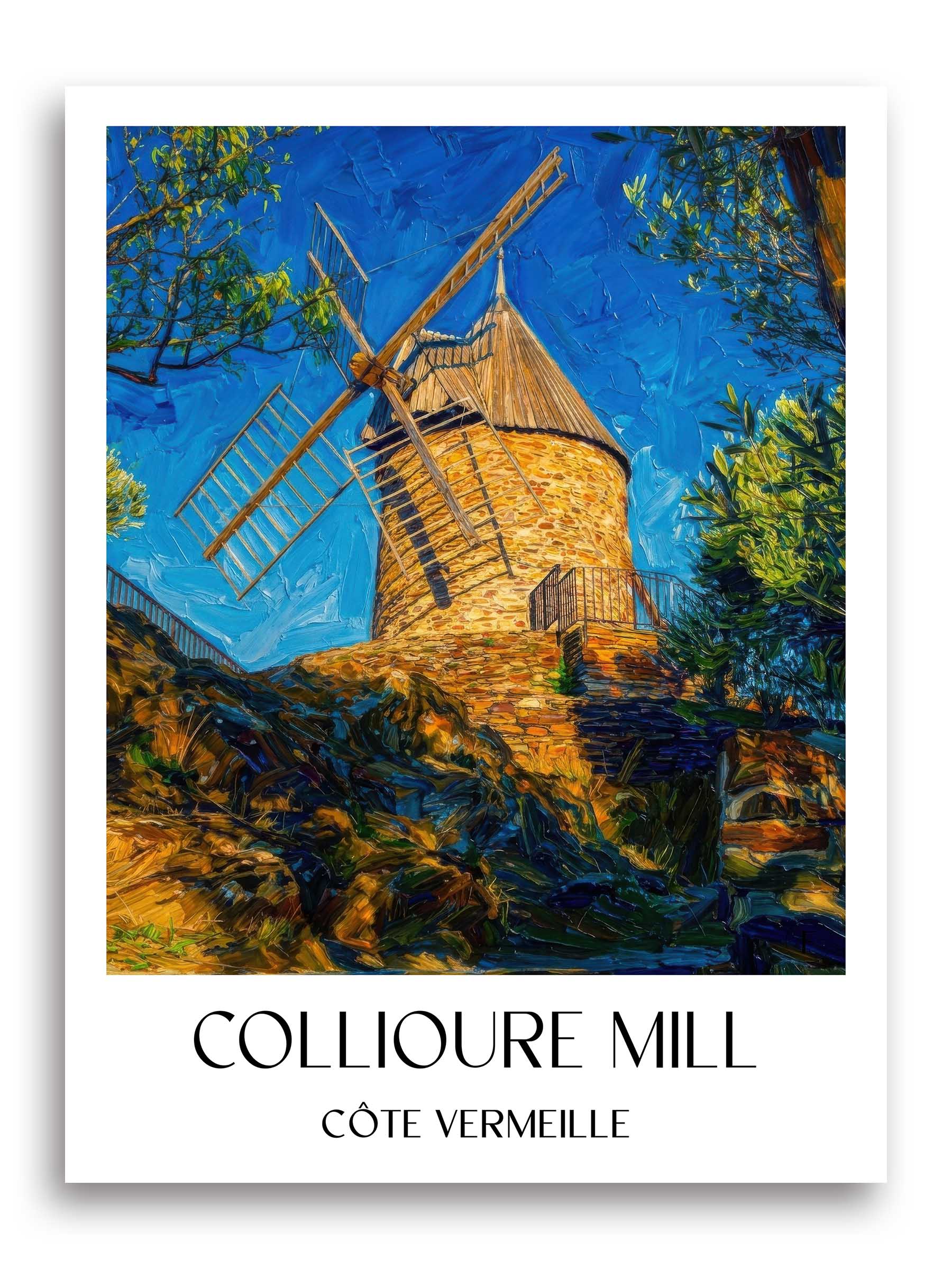 Moulin de Collioure Poster - Côte Vermeille - Frankreich Kunstdruck - Ölgemälde von A4 bis A1 - favplace