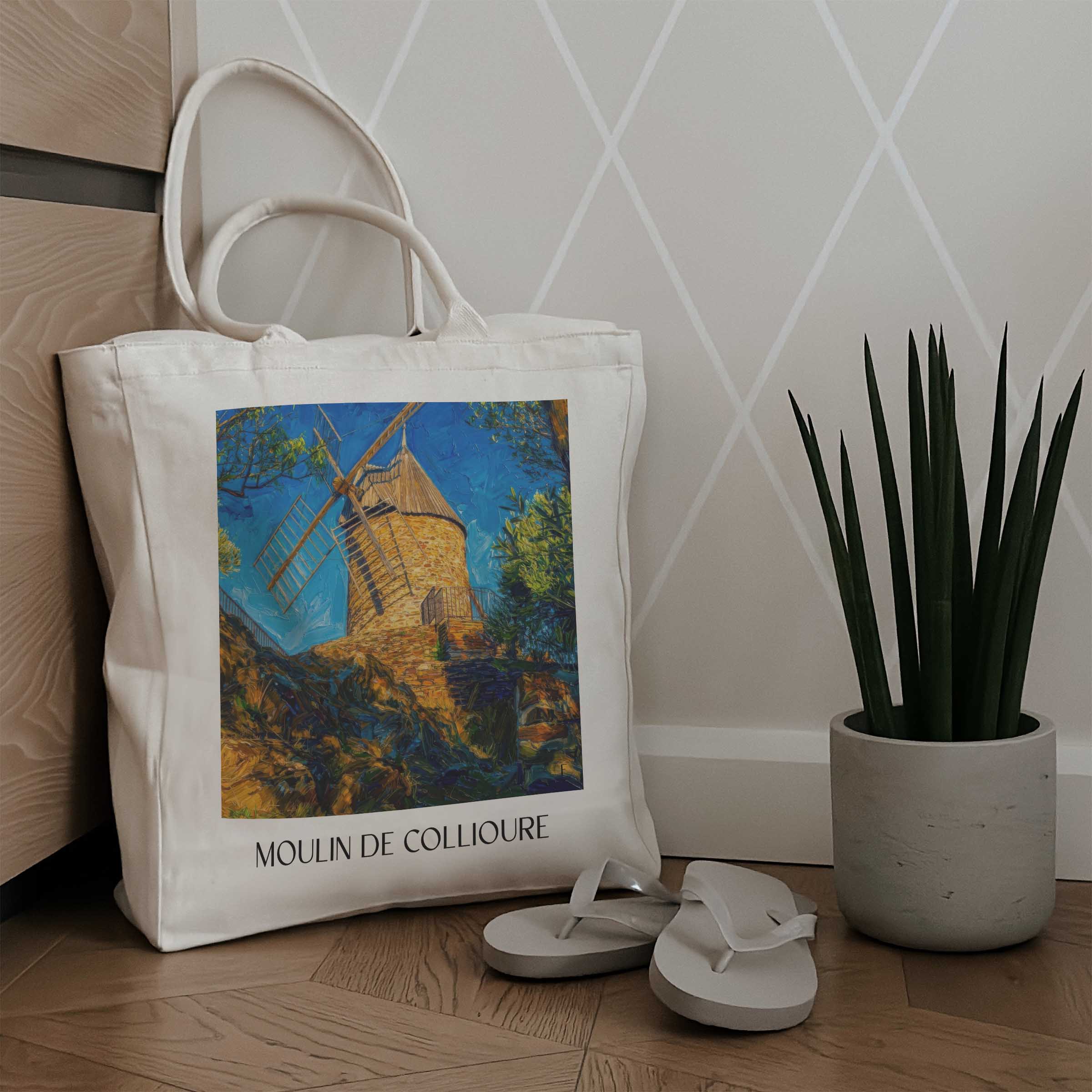 moulin-de-collioure-côte-vermeille-frankreich-einkaufstasche-oil-painting-oelgemaelde