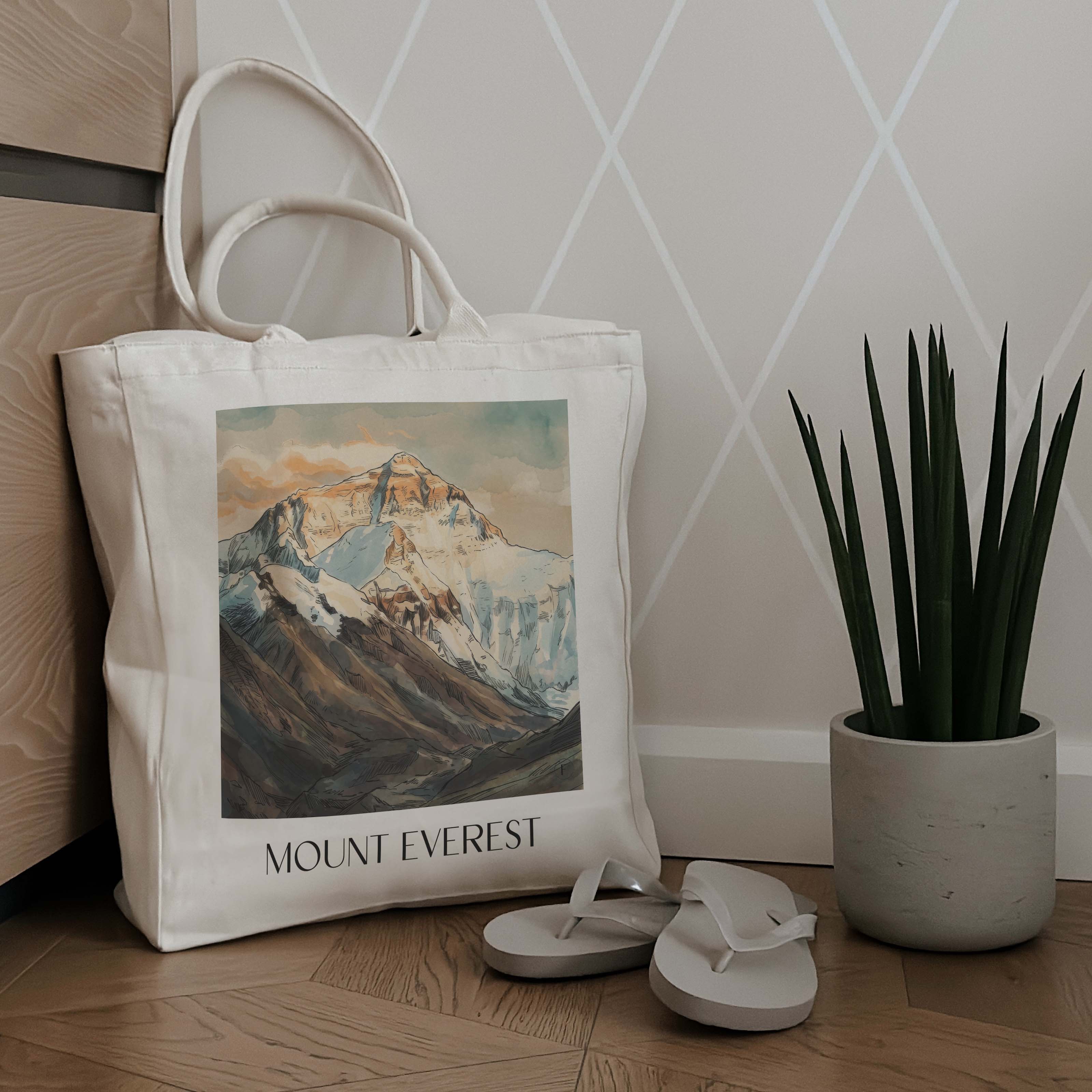 mount-everest-einkaufstasche-aquarell