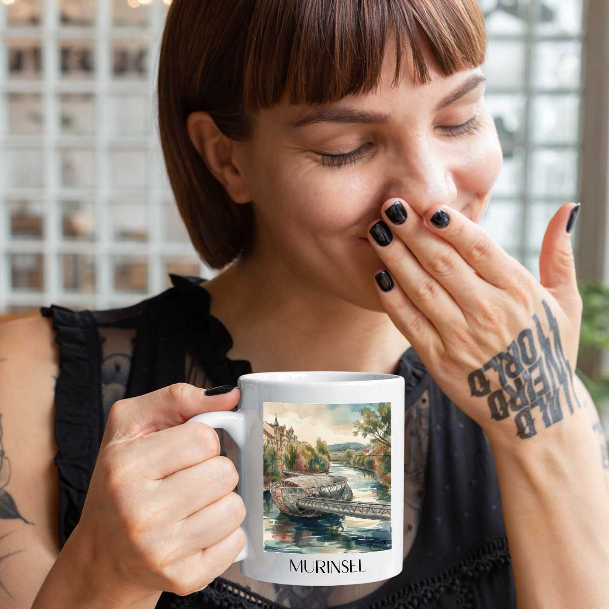 murinsel-graz-österreich-kaffeebecher-aquarell