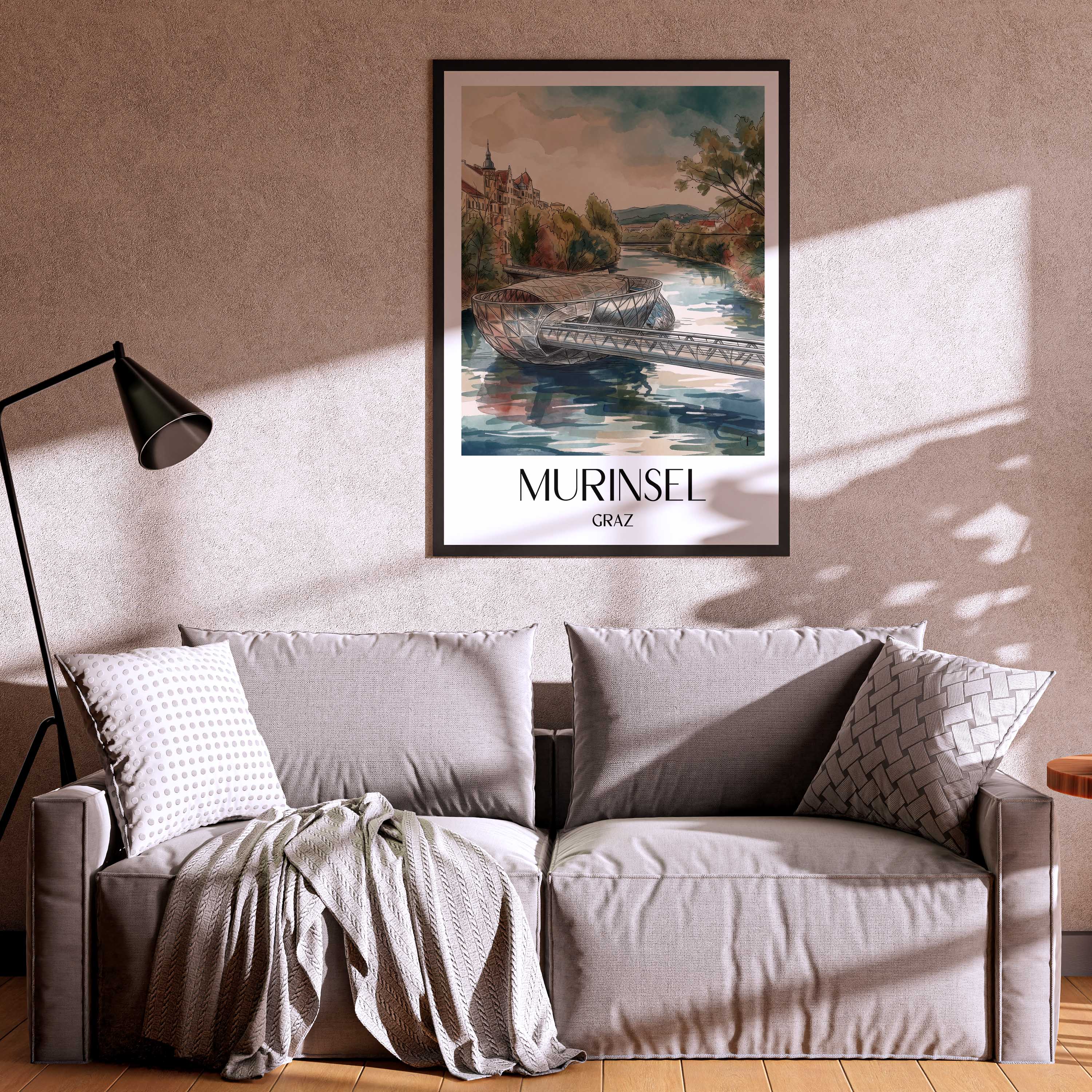 murinsel-graz-österreich-poster-aquarell
