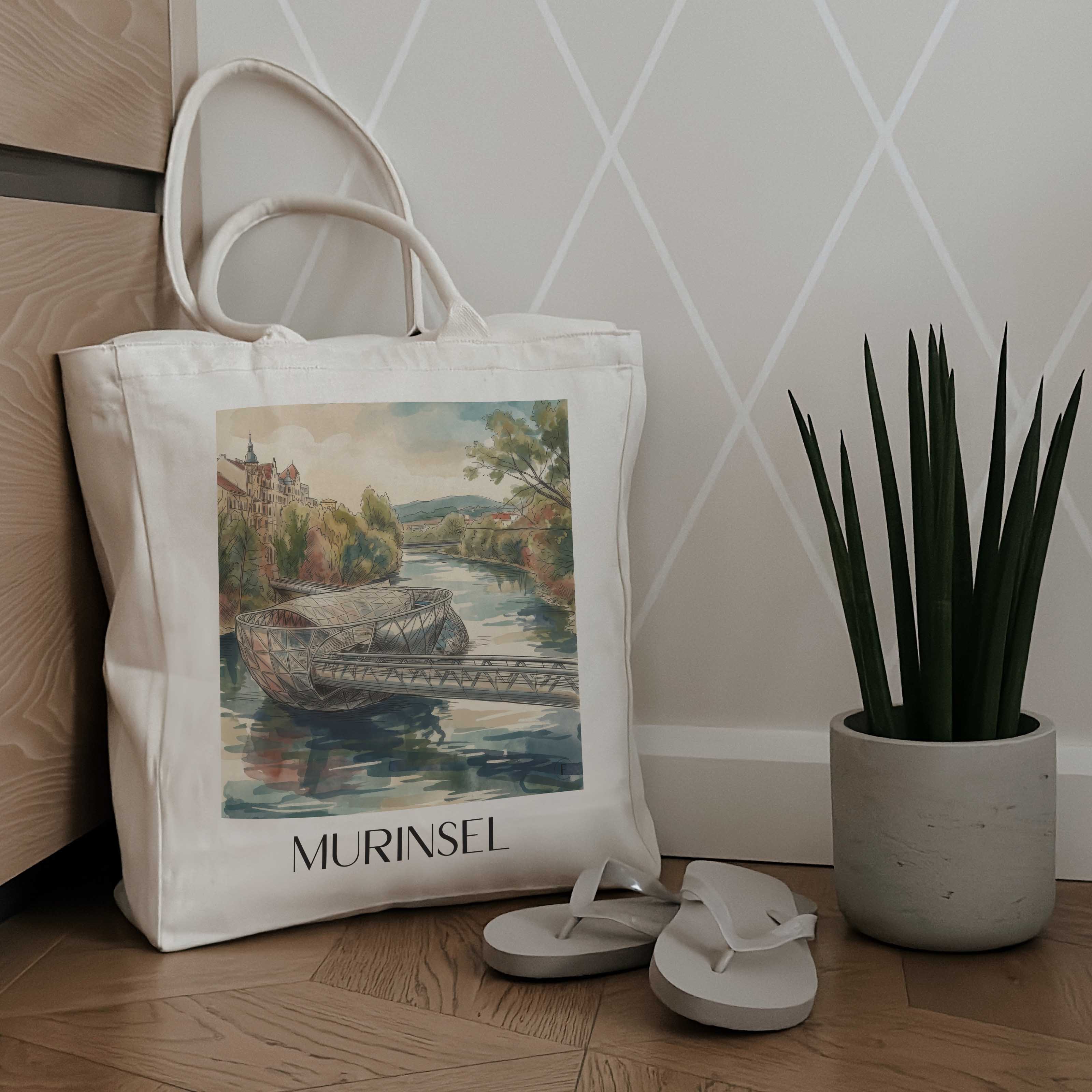 murinsel-graz-österreich-einkaufstasche-aquarell