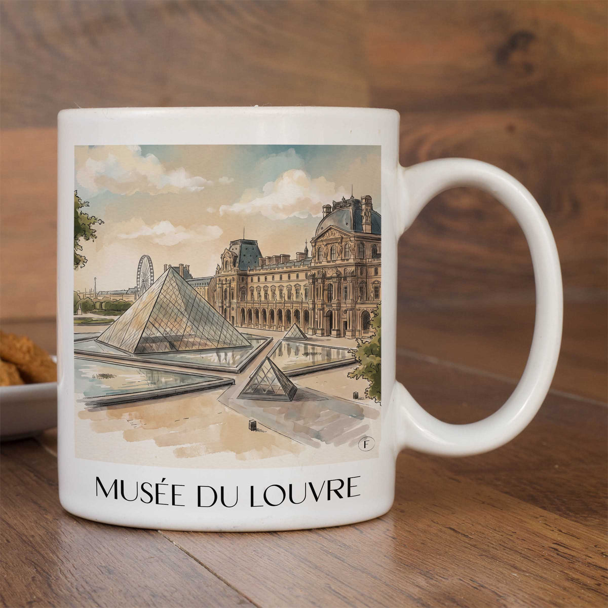 musée-du-louvre-paris-frankreich-kaffeebecher-aquarell