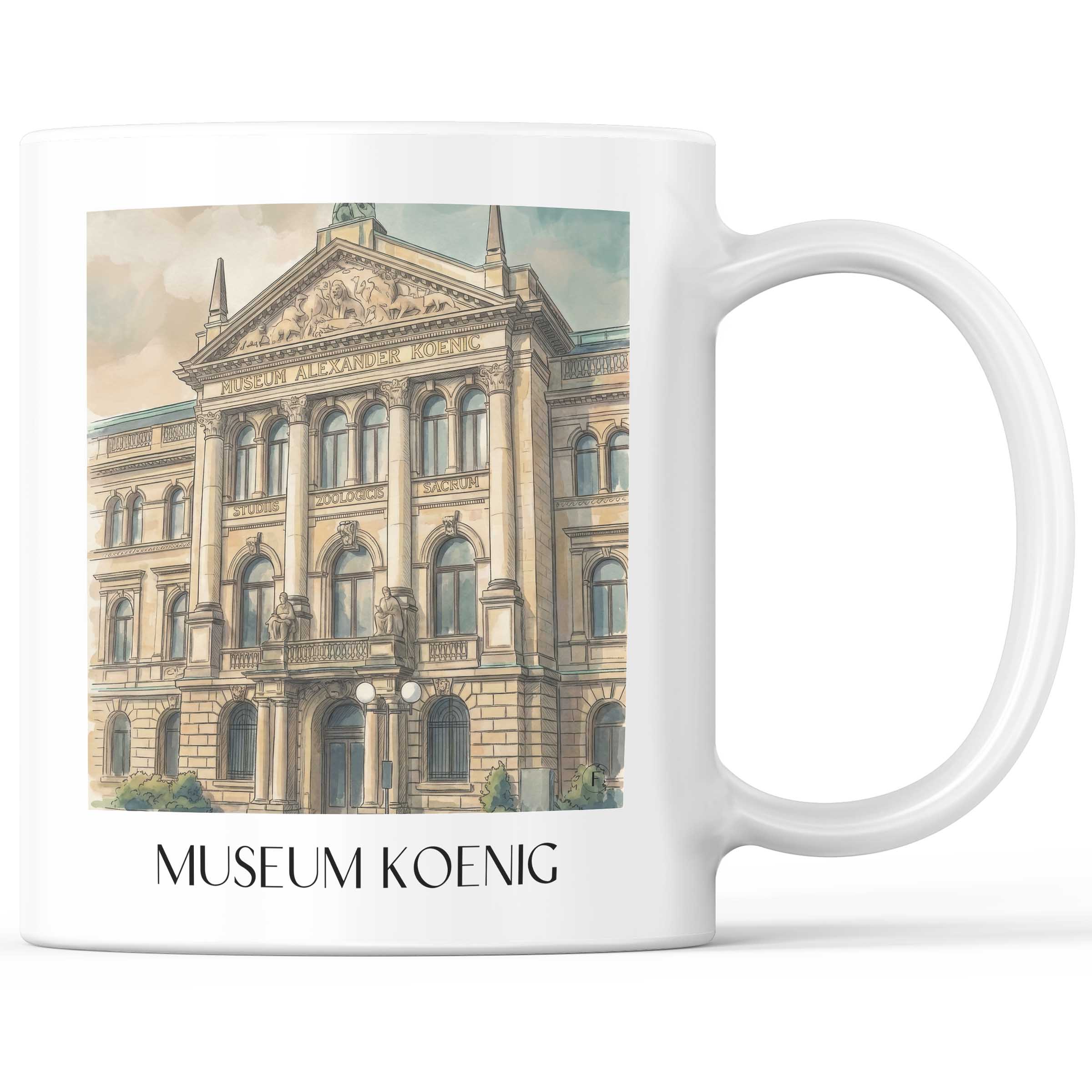 Museum Koenig Kaffeebecher - Bonn - Deutschland Becher - Kaffeetasse im Aquarell Stil - favplace