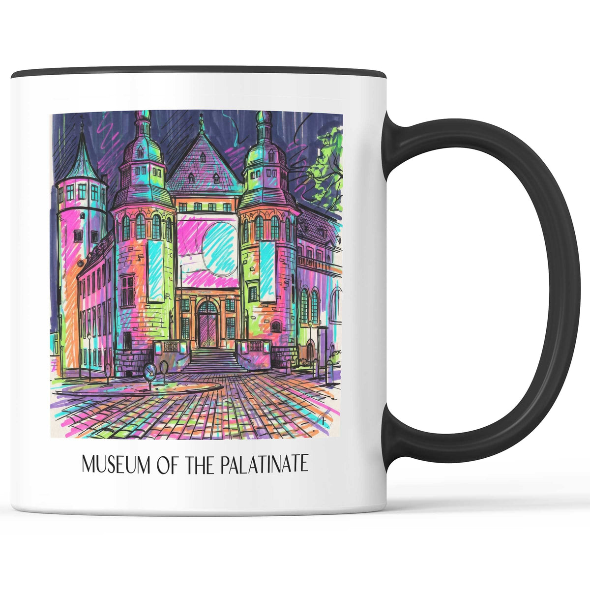 Museum der Pfalz Kaffeebecher - Speyer - Deutschland Becher - Kaffeetasse im Tag Graffiti Stil - favplace