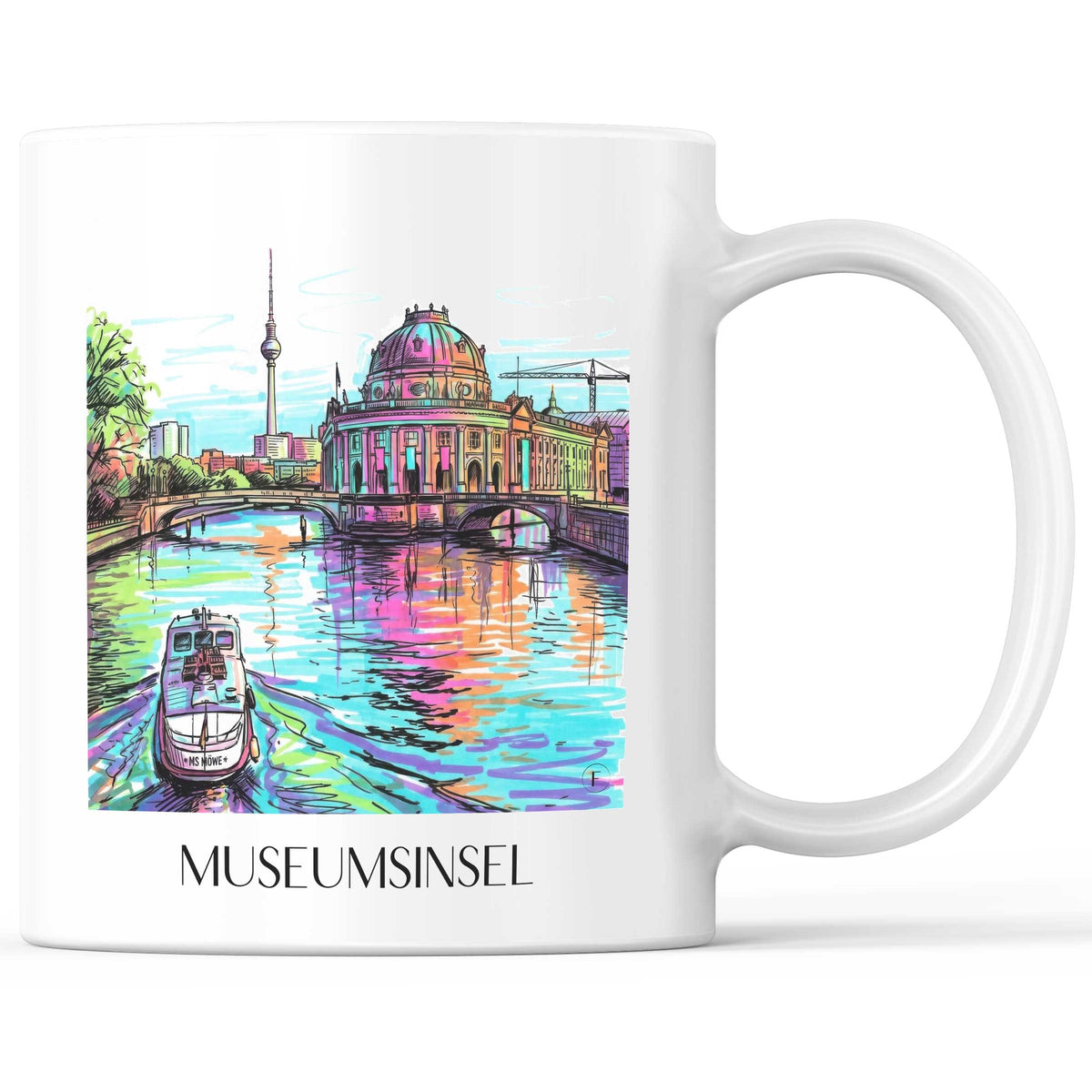 Museumsinsel Kaffeebecher - Berlin - Deutschland Becher - Kaffeetasse im Tag Graffiti Stil - favplace
