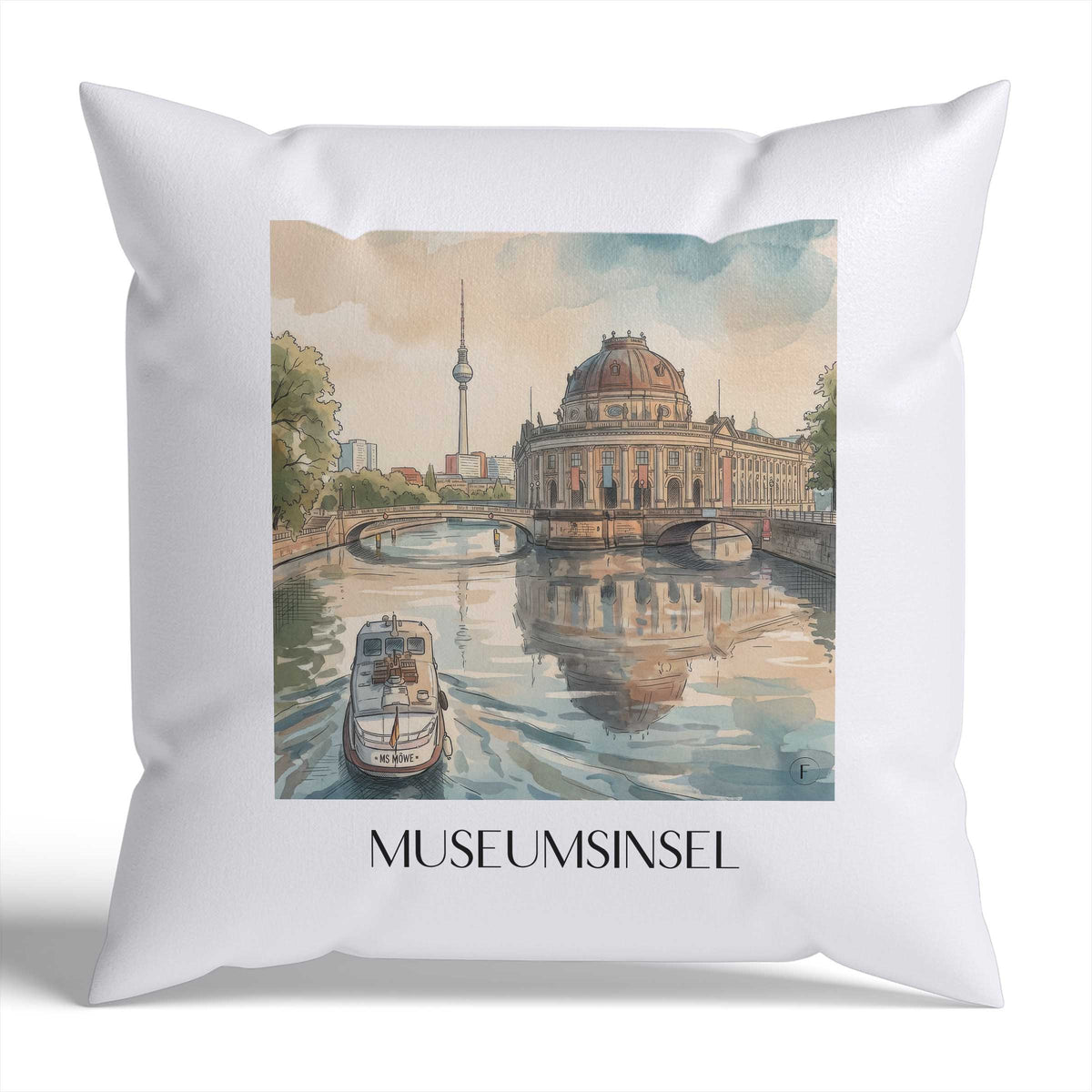 museumsinsel-berlin-deutschland-kissenbezug-aquarell