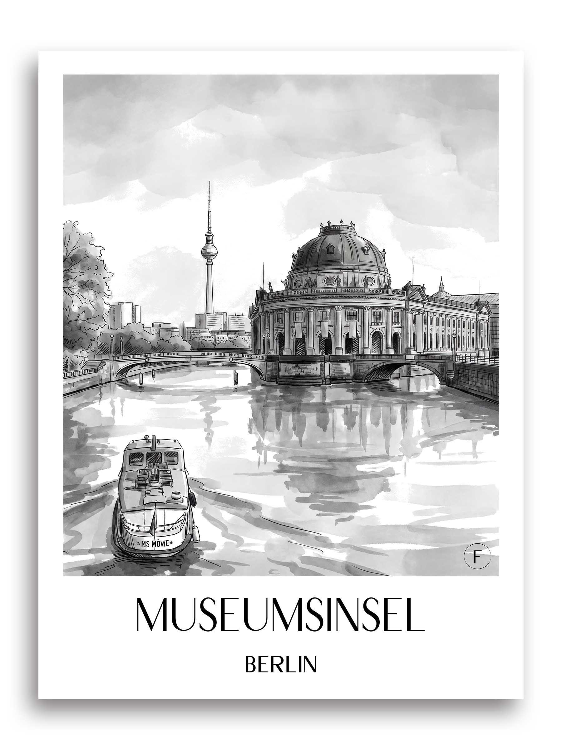 museumsinsel-berlin-deutschland-poster-aquarell-schwarz-weiss