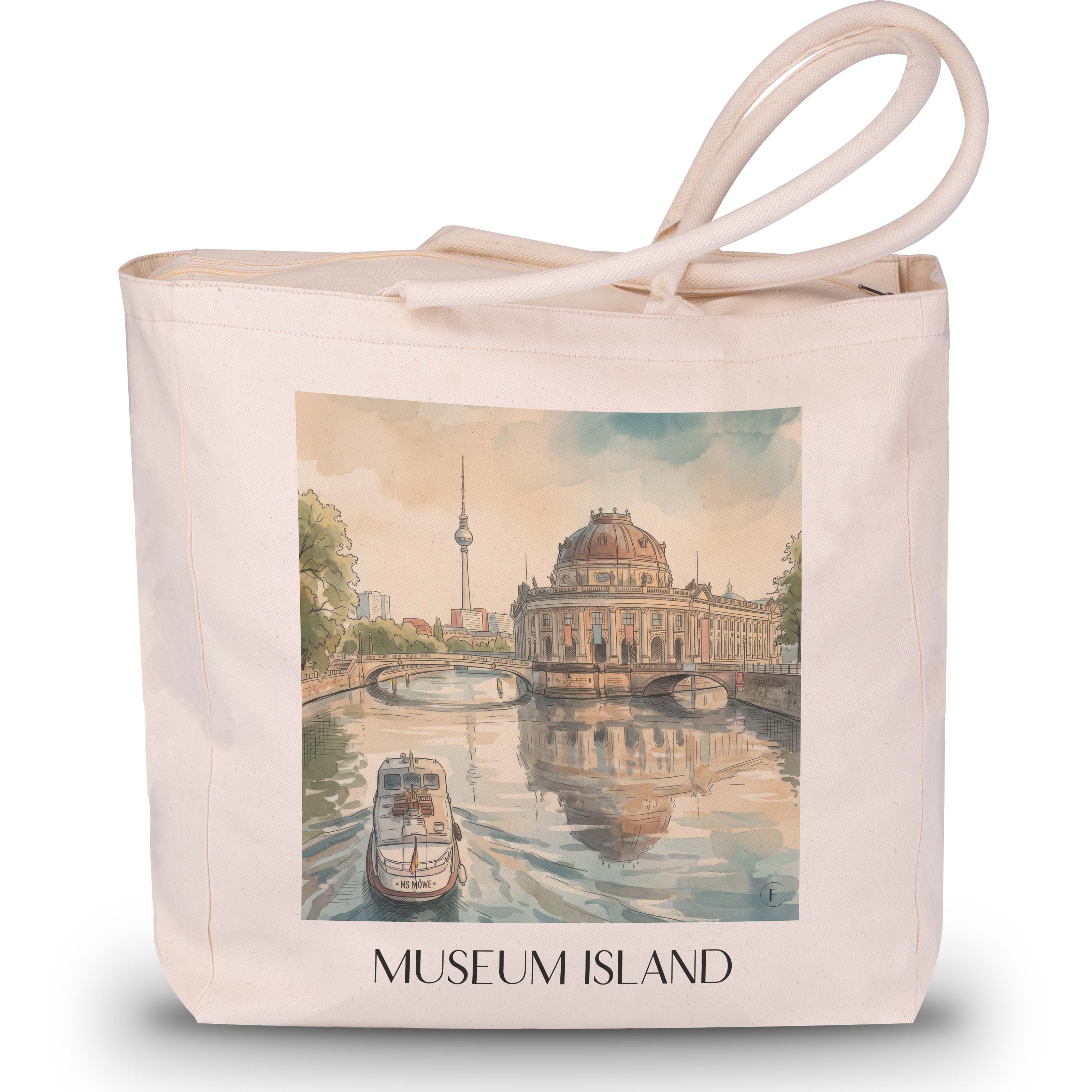 Museumsinsel Shopping Tasche - Berlin - Deutschland Tote Bag - Einkaufstasche im Aquarell Stil - favplace