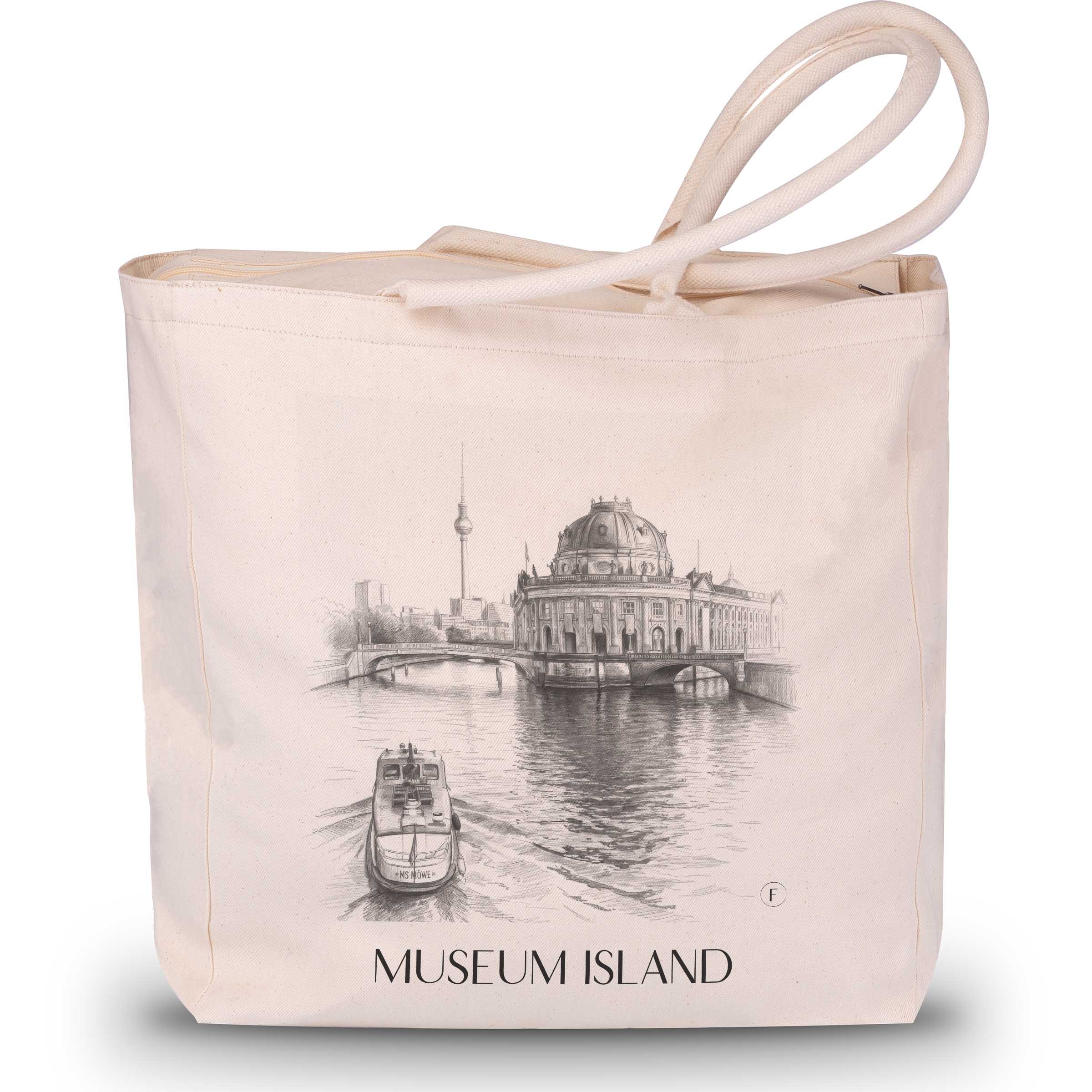Museum Island Shopping Bag - Berlin - Germany Tote Bag - Drawing Style Shopping Bag