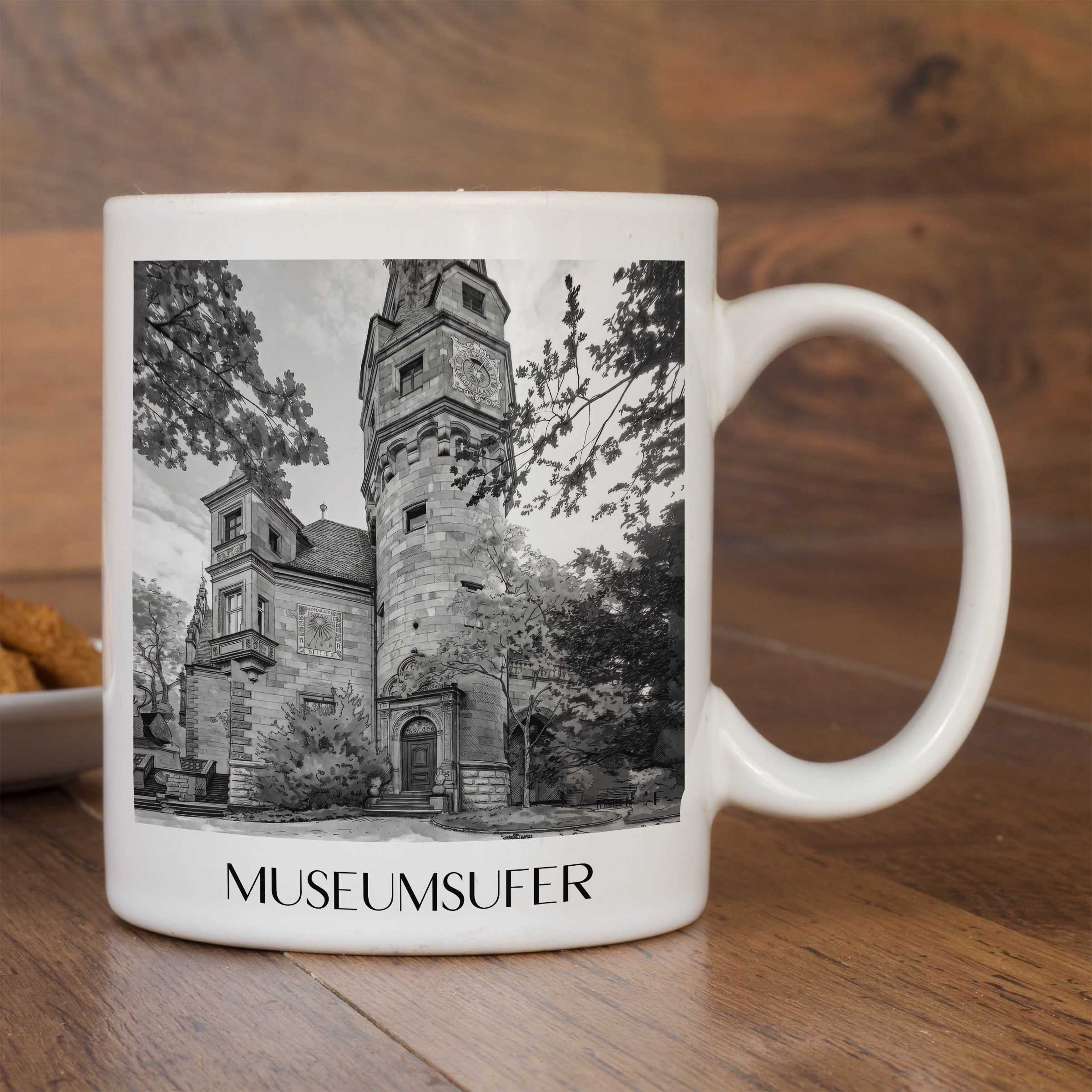museumsufer-frankfurt-deutschland-kaffeebecher-aquarell-schwarz-weiss