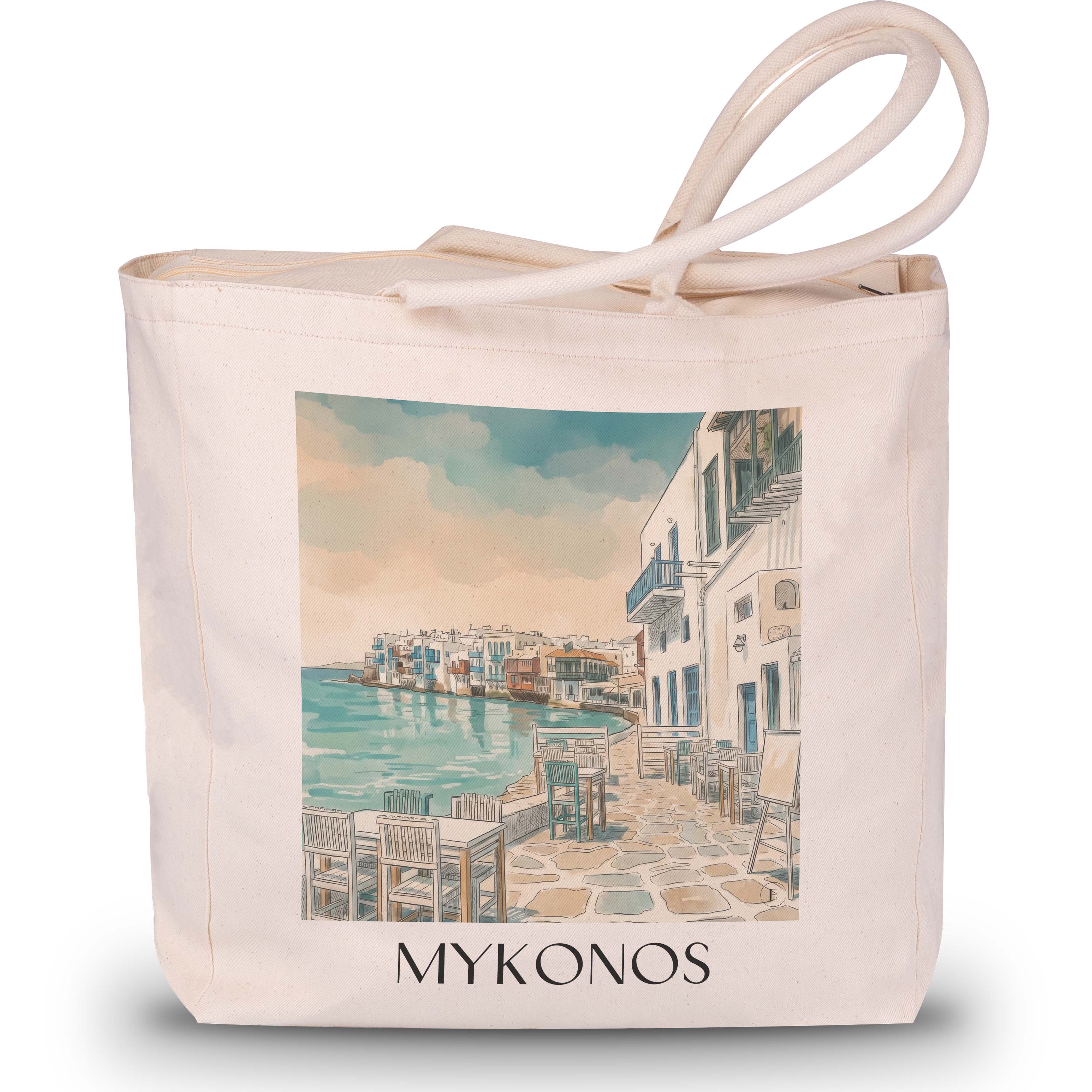 mykonos-griechenland-einkaufstasche-aquarell