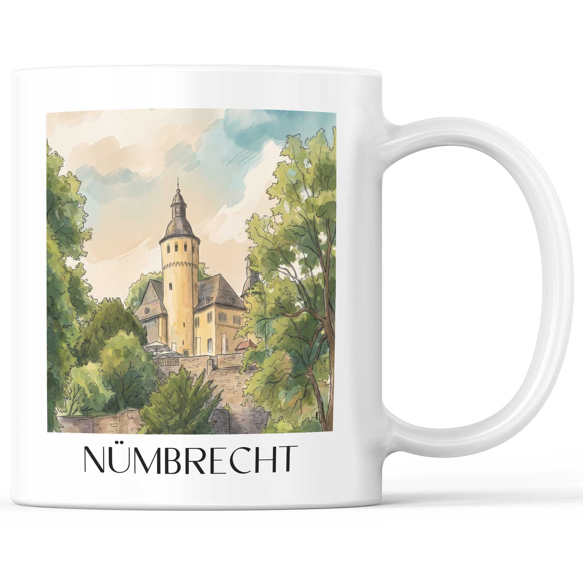 Nümbrecht Kaffeebecher - Bergisches Land - Deutschland Becher - Kaffeetasse im Aquarell Stil - favplace