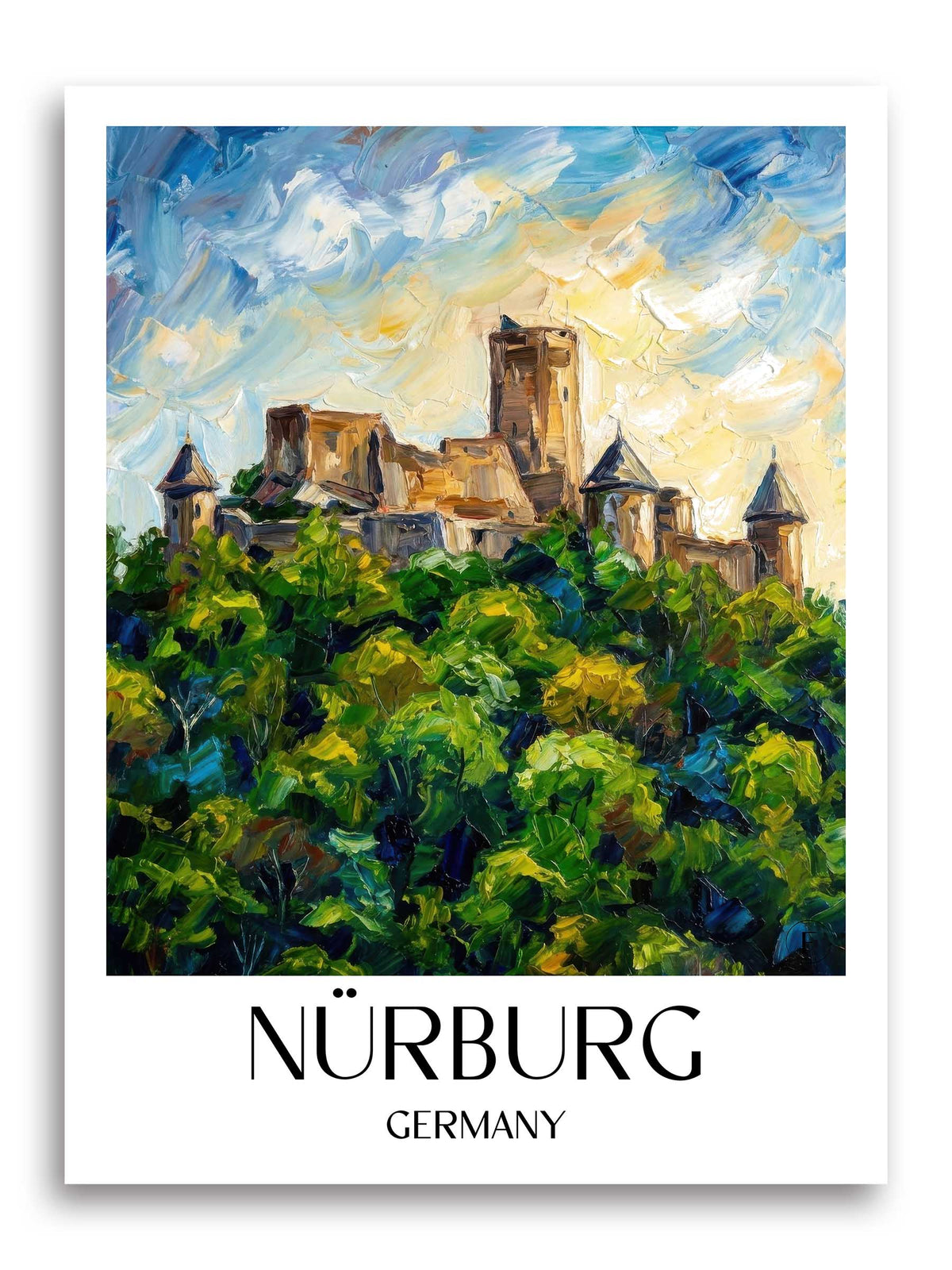 Nürburg Poster - Eifel - Deutschland Kunstdruck - Ölgemälde von A4 bis A1 - favplace