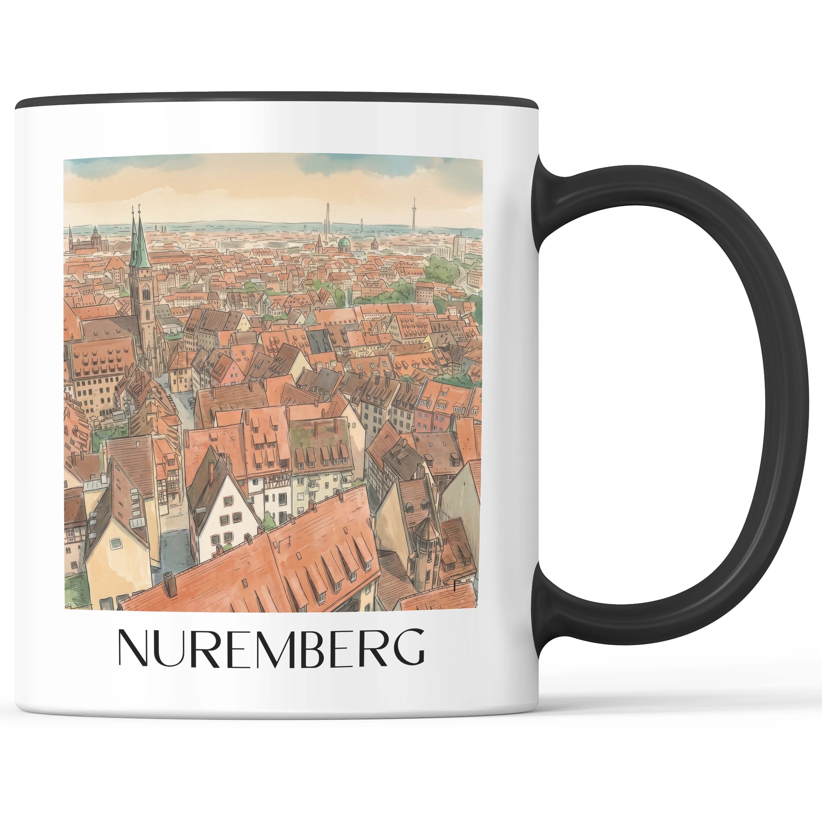 Nürnberg - Deutschland Becher - Kaffeetasse im Aquarell Stil - favplace