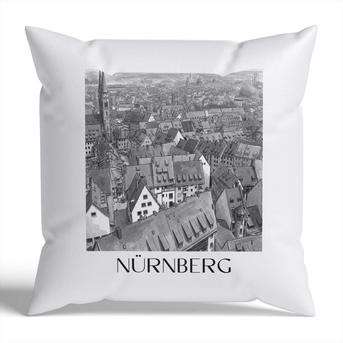 nürnberg-deutschland-deutschland-kissenbezug-aquarell-schwarz-weiss