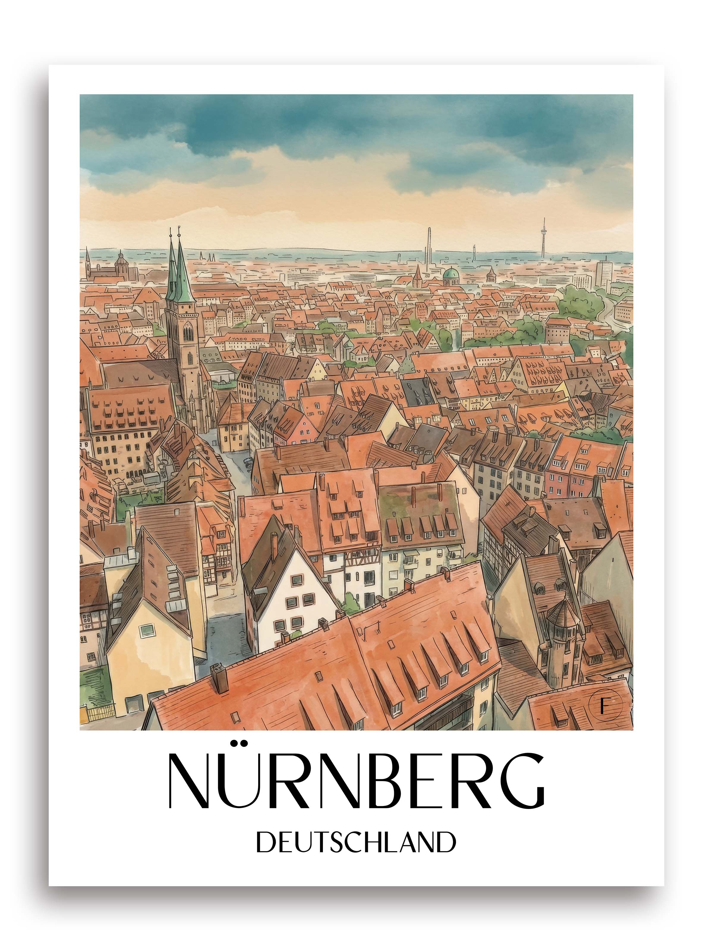 nürnberg-deutschland-poster-aquarell