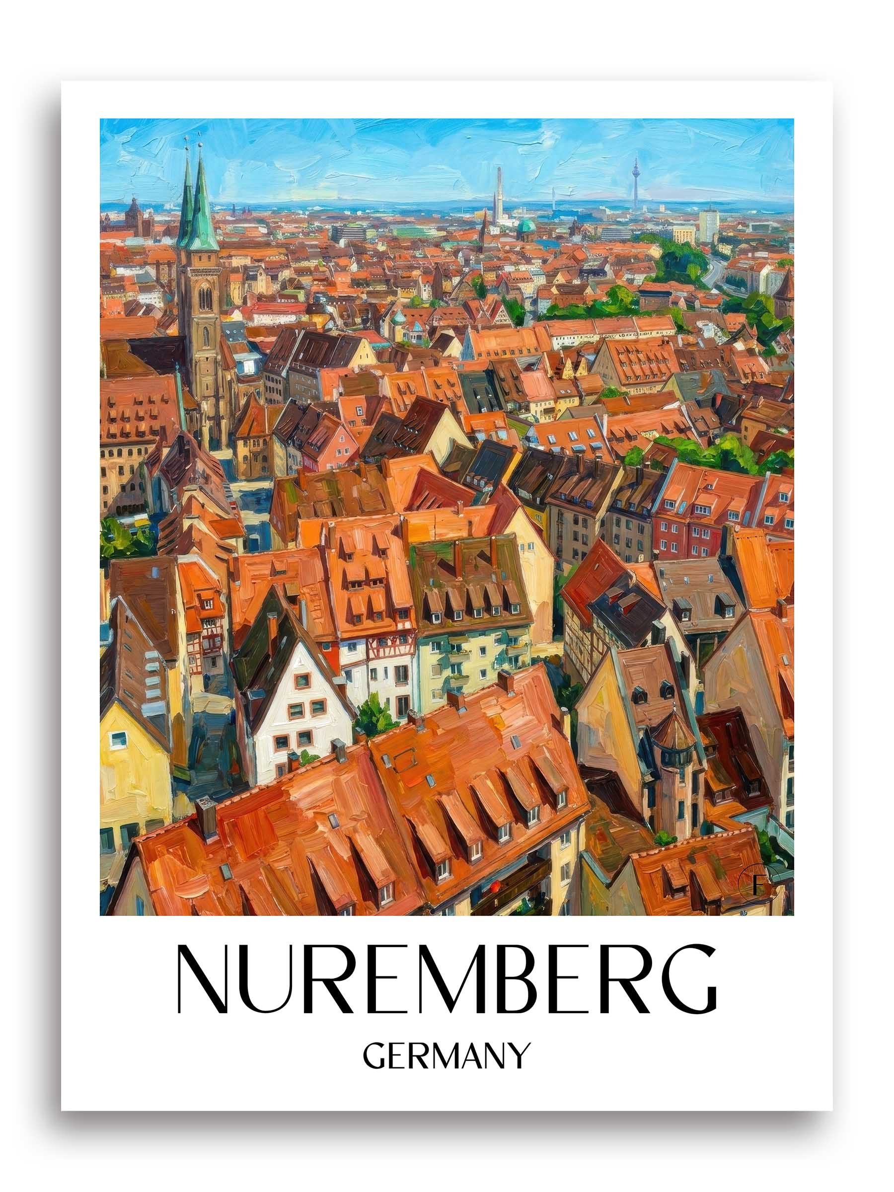 Nürnberg Poster - - Deutschland Kunstdruck - Ölgemälde von A4 bis A1 - favplace