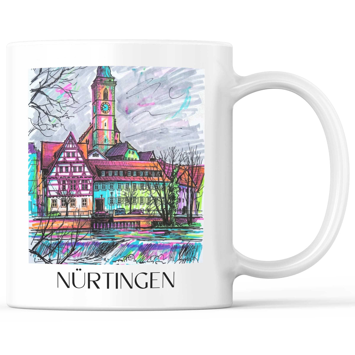 Nürtingen - Deutschland Becher - Kaffeetasse im Tag Graffiti Stil - favplace