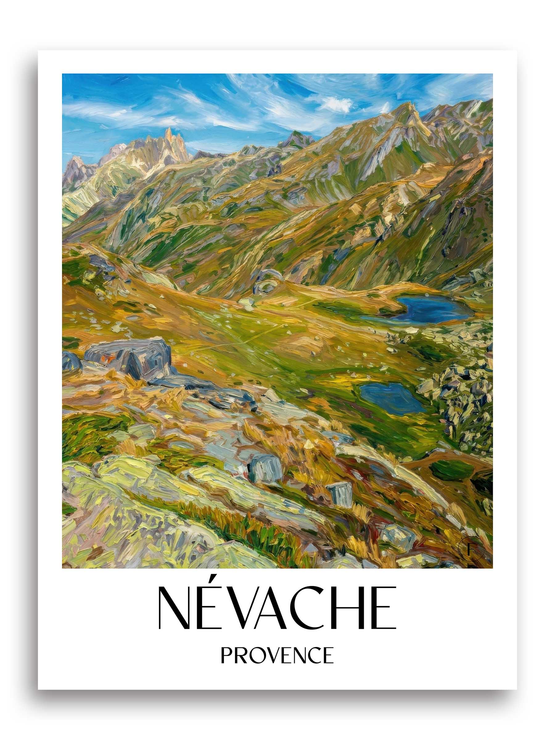 Névache Poster - Provence - Frankreich Kunstdruck - Ölgemälde von A4 bis A1 - favplace