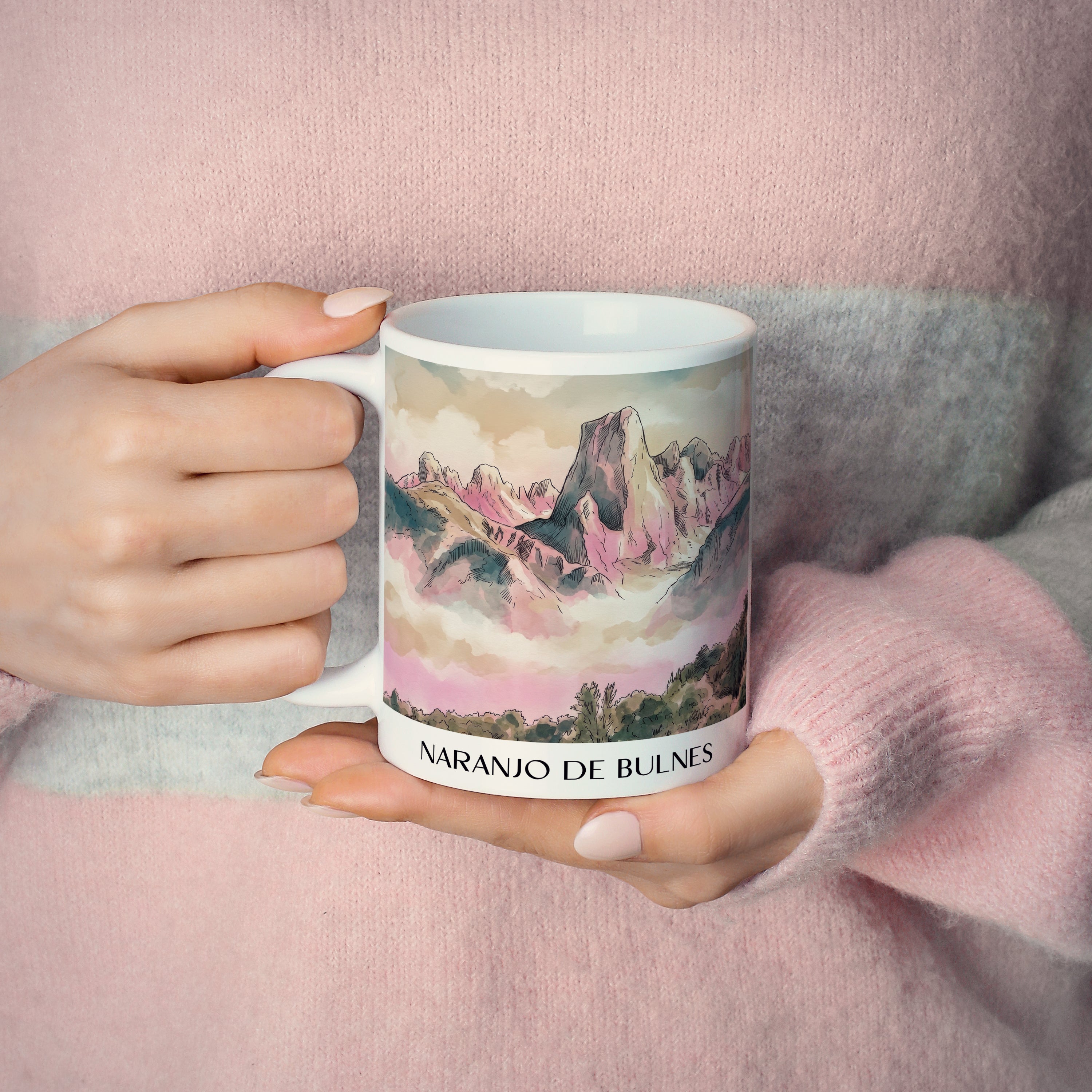 naranjo-de-bulnes-spanien-spanien-kaffeebecher-aquarell-pink-rosa