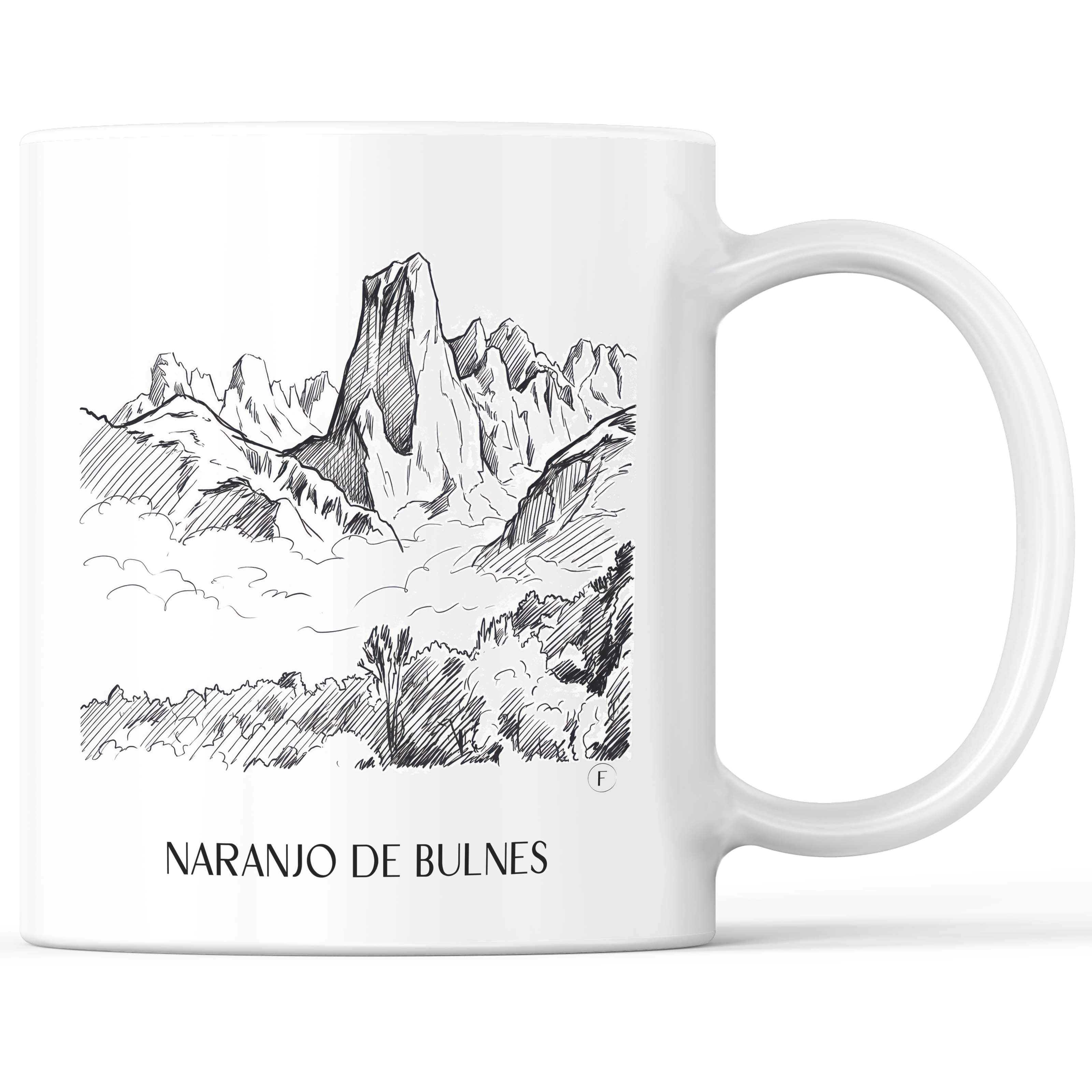 Naranjo de Bulnes Kaffeebecher - Spanien - Spanien Becher - Kaffeetasse im Skizze Stil - favplace