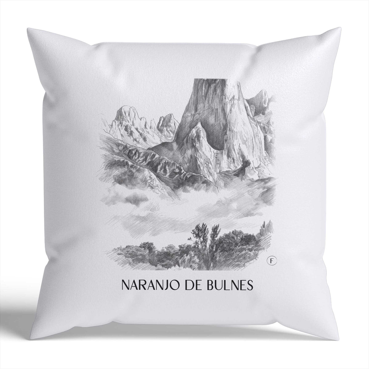 Naranjo de Bulnes Kissenhülle - Zierkissen Bezug - Spanien - Spanien Kissen bzw. Kissenbezug im Zeichnung Stil - favplace
