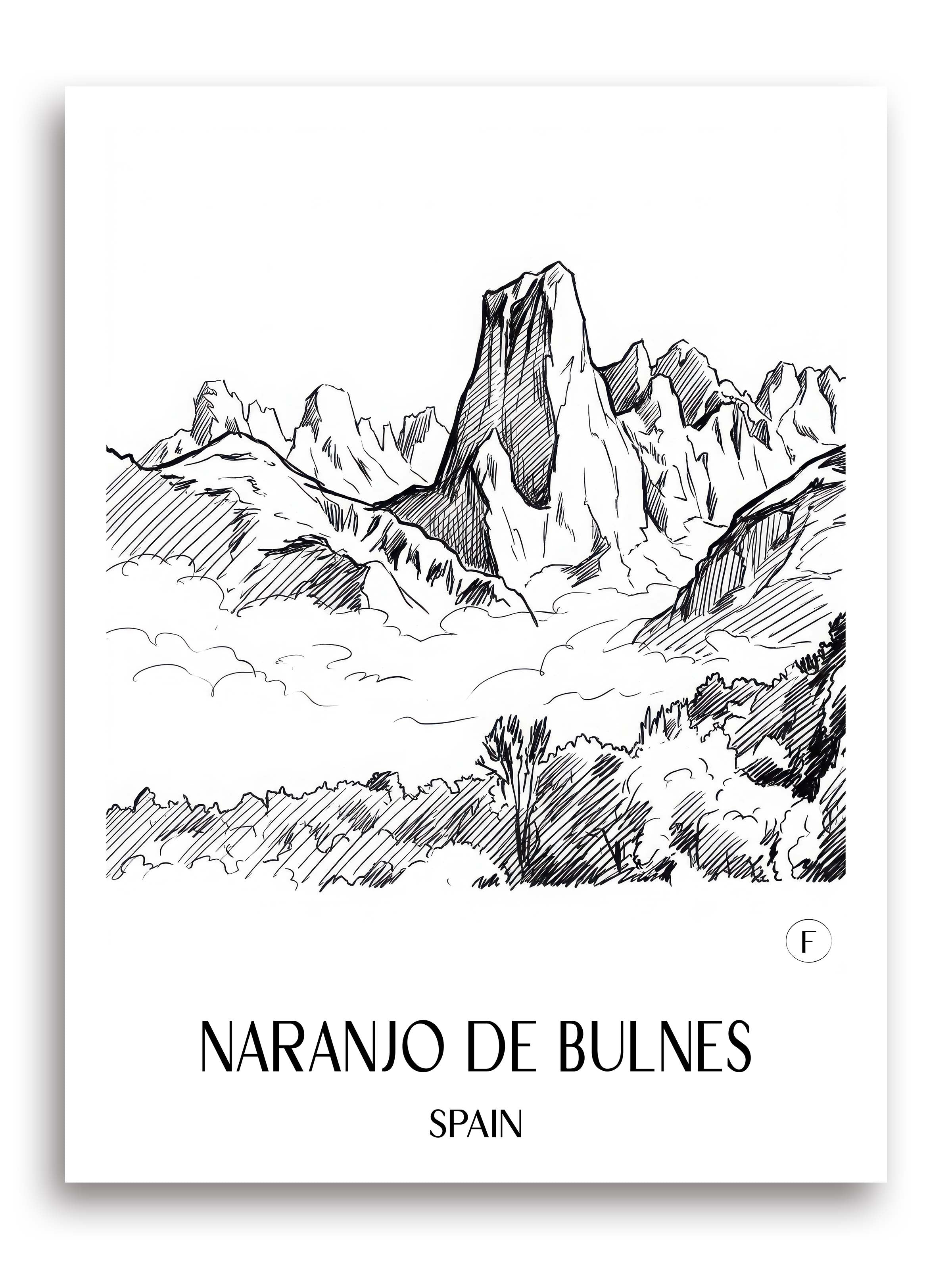 Naranjo de Bulnes Poster - Spanien - Spanien Kunstdruck - Skizze von A4 bis A1 - favplace