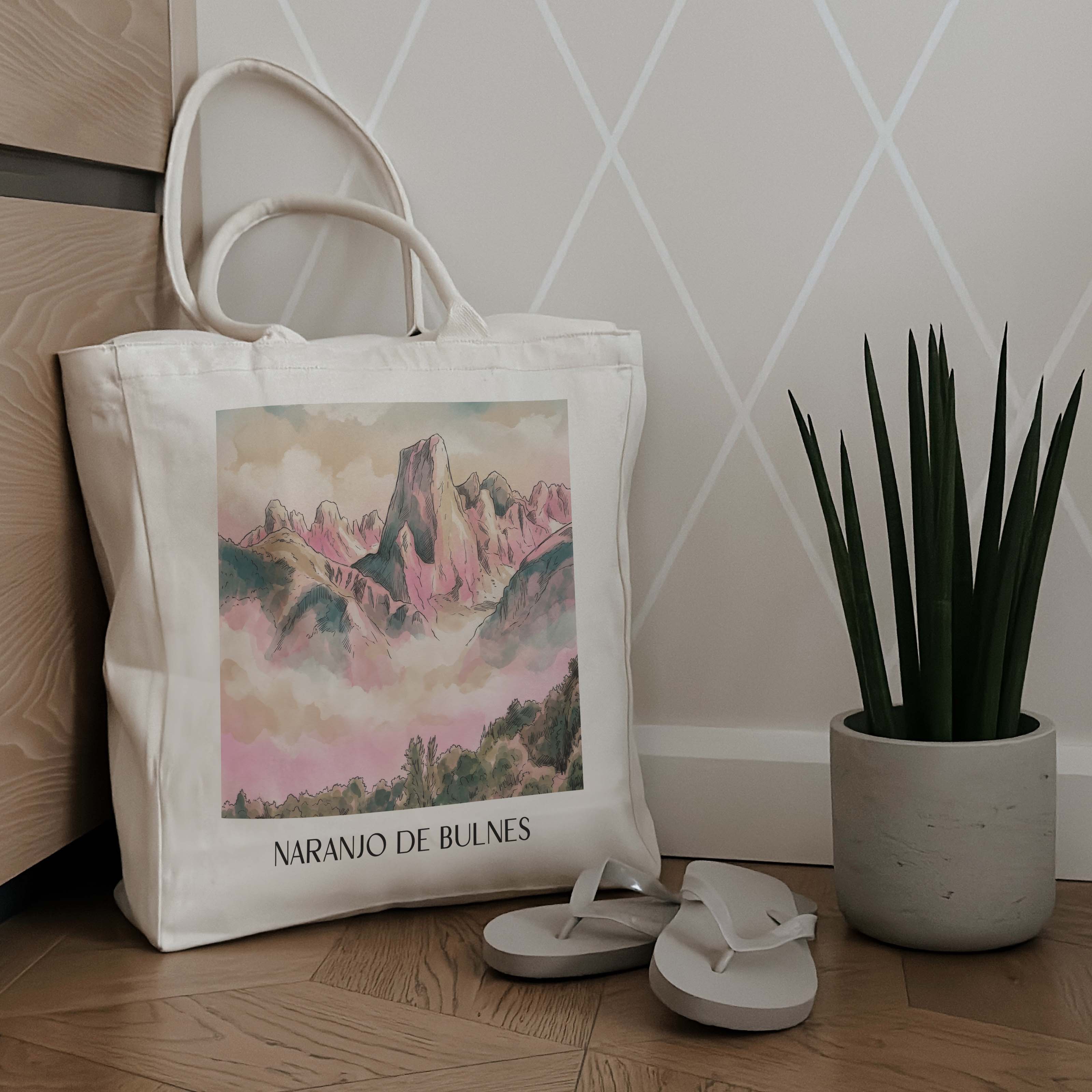 naranjo-de-bulnes-spanien-spanien-einkaufstasche-aquarell-pink-rosa