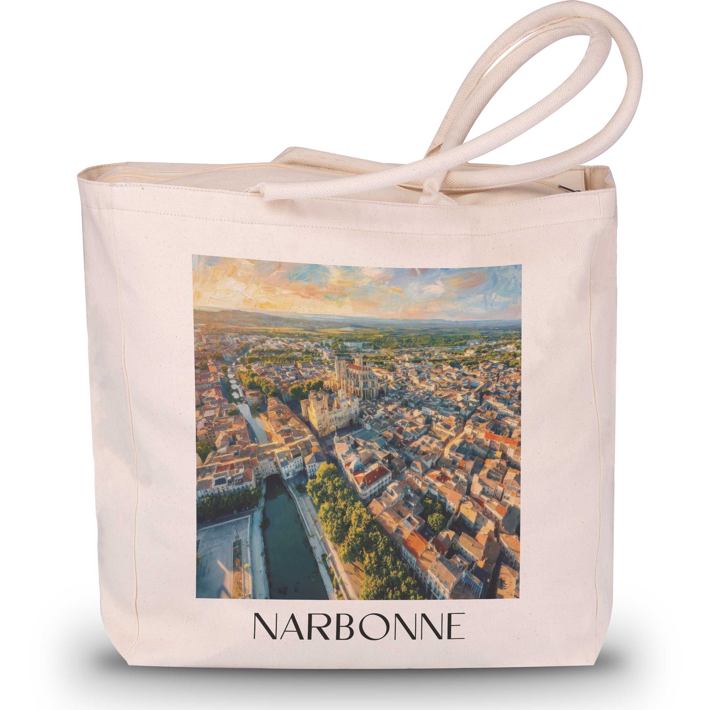 Narbonne Shopping Tasche - Okzitanien - Frankreich Tote Bag - Einkaufstasche im Ölgemälde Stil - favplace
