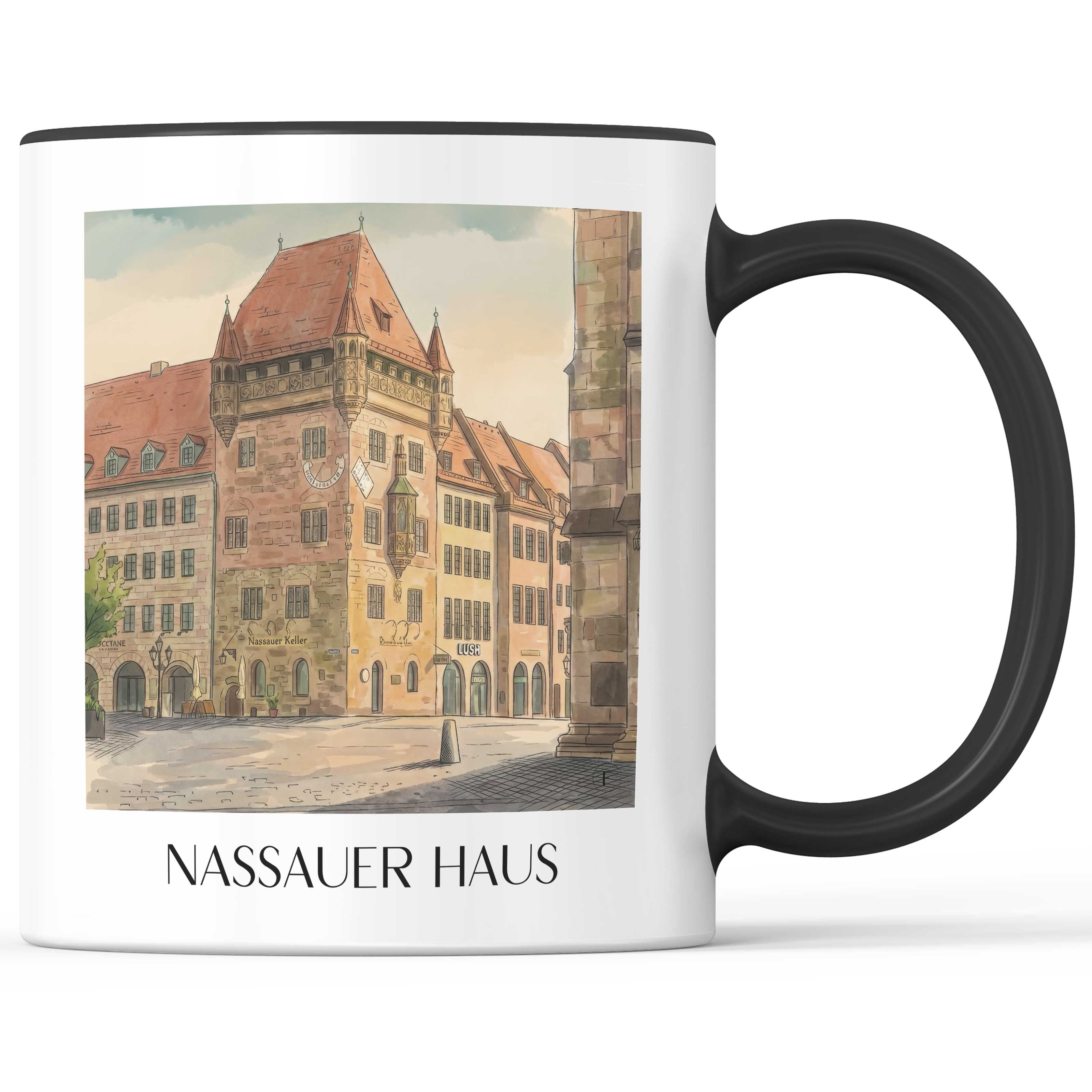 nassauer-haus-nürnberg-deutschland-kaffeebecher-aquarell