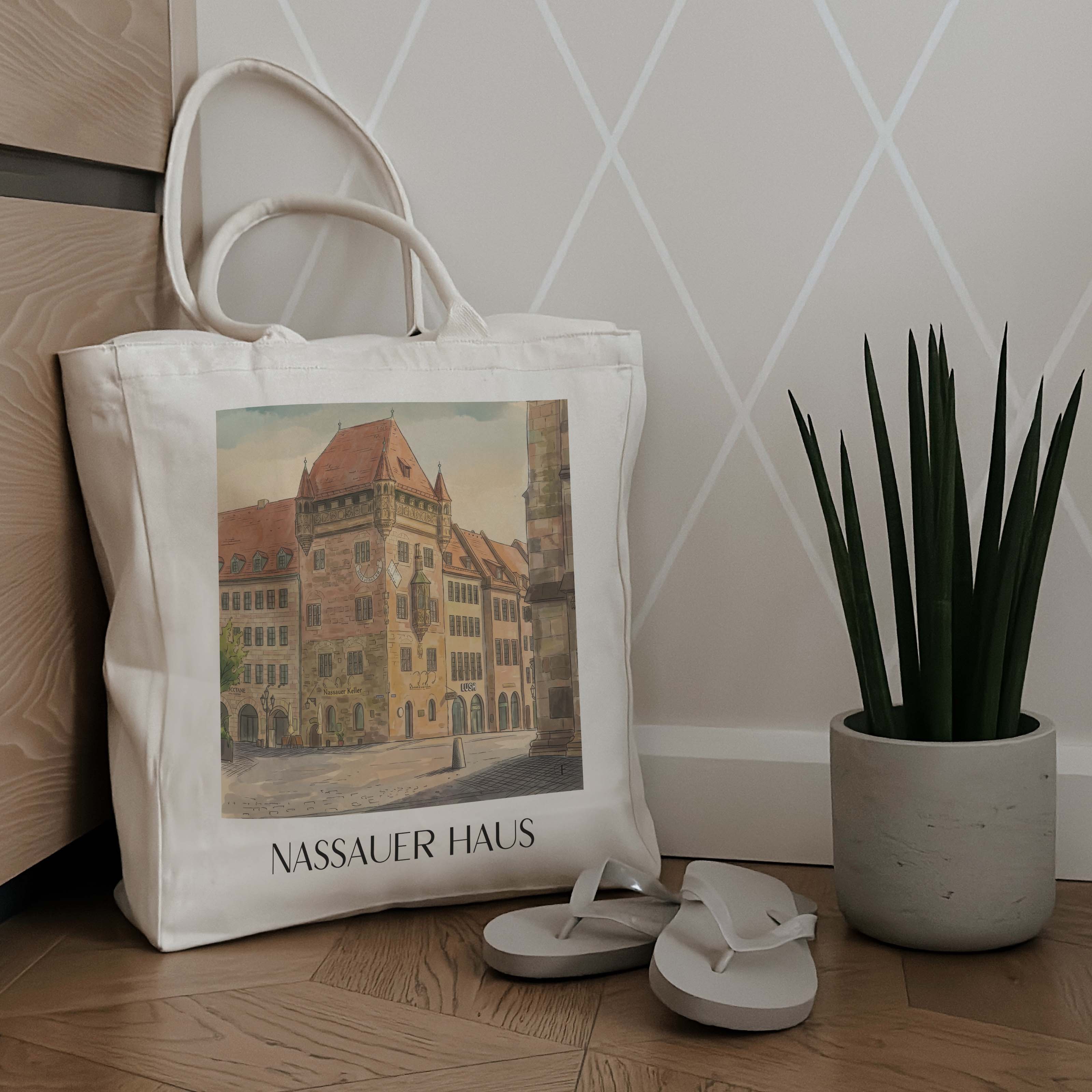nassauer-haus-nürnberg-deutschland-einkaufstasche-aquarell