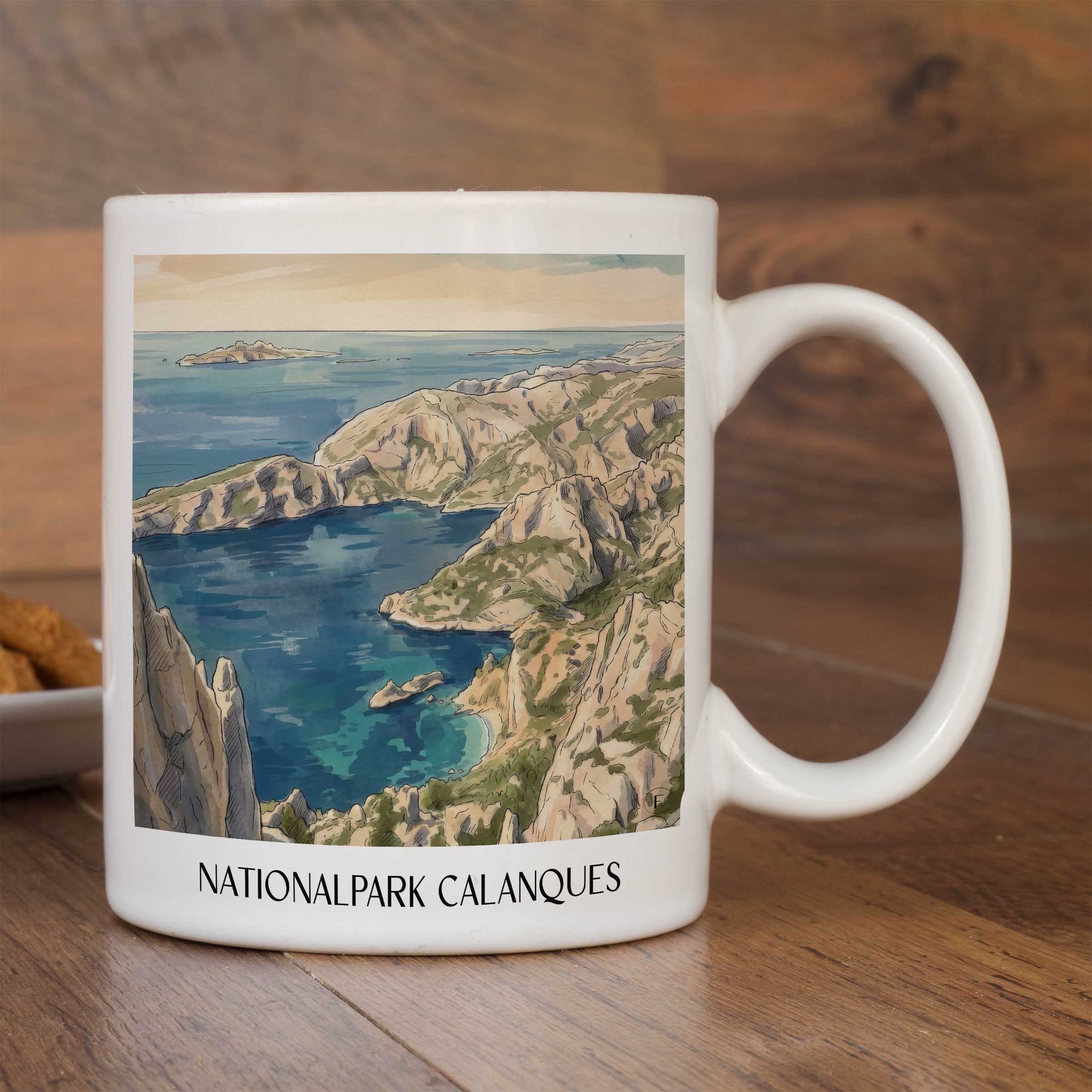 nationalpark-calanques-côte-d´azur-frankreich-kaffeebecher-aquarell