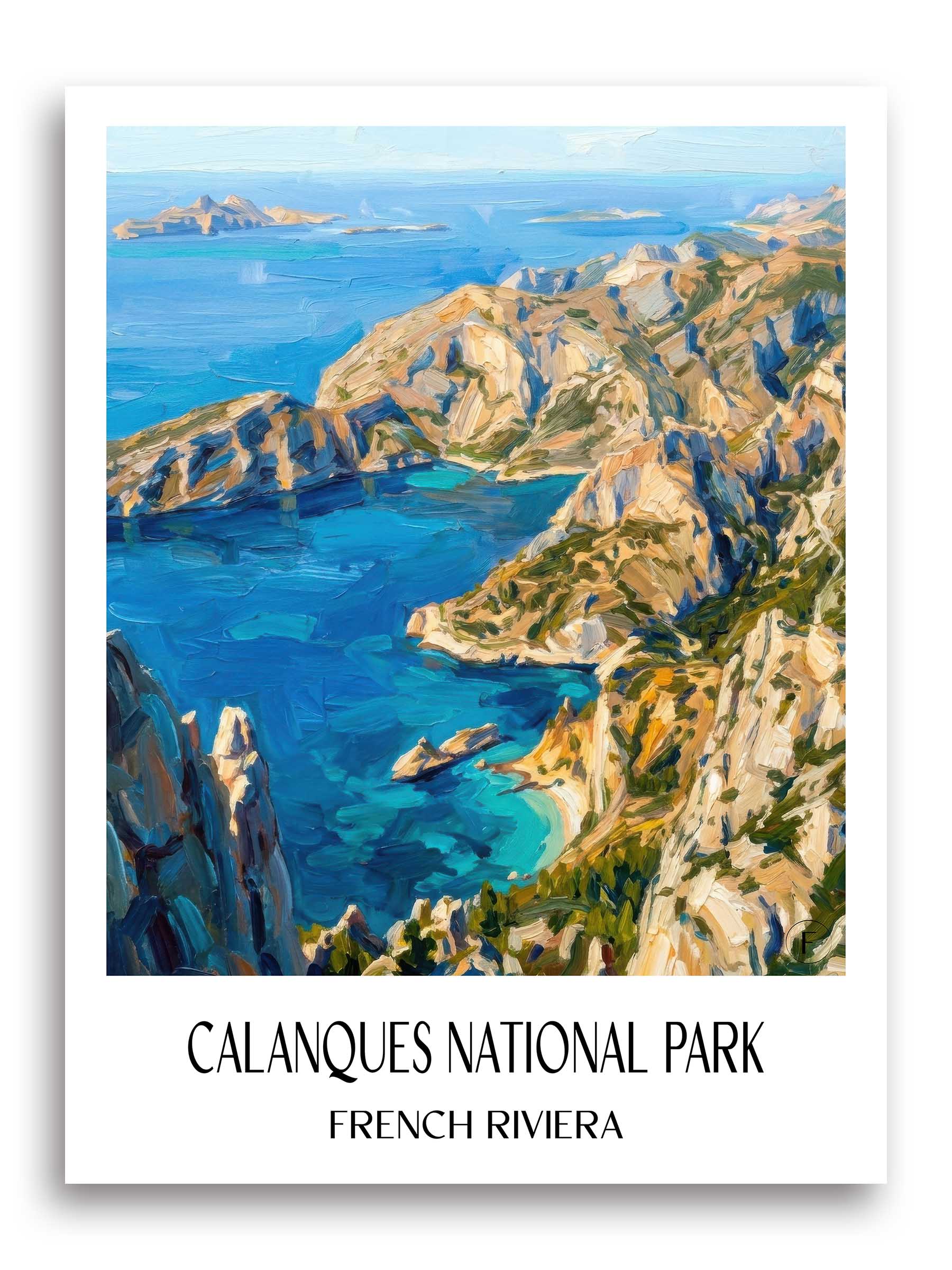 Nationalpark Calanques Poster - Côte d´Azur - Frankreich Kunstdruck - Ölgemälde von A4 bis A1 - favplace
