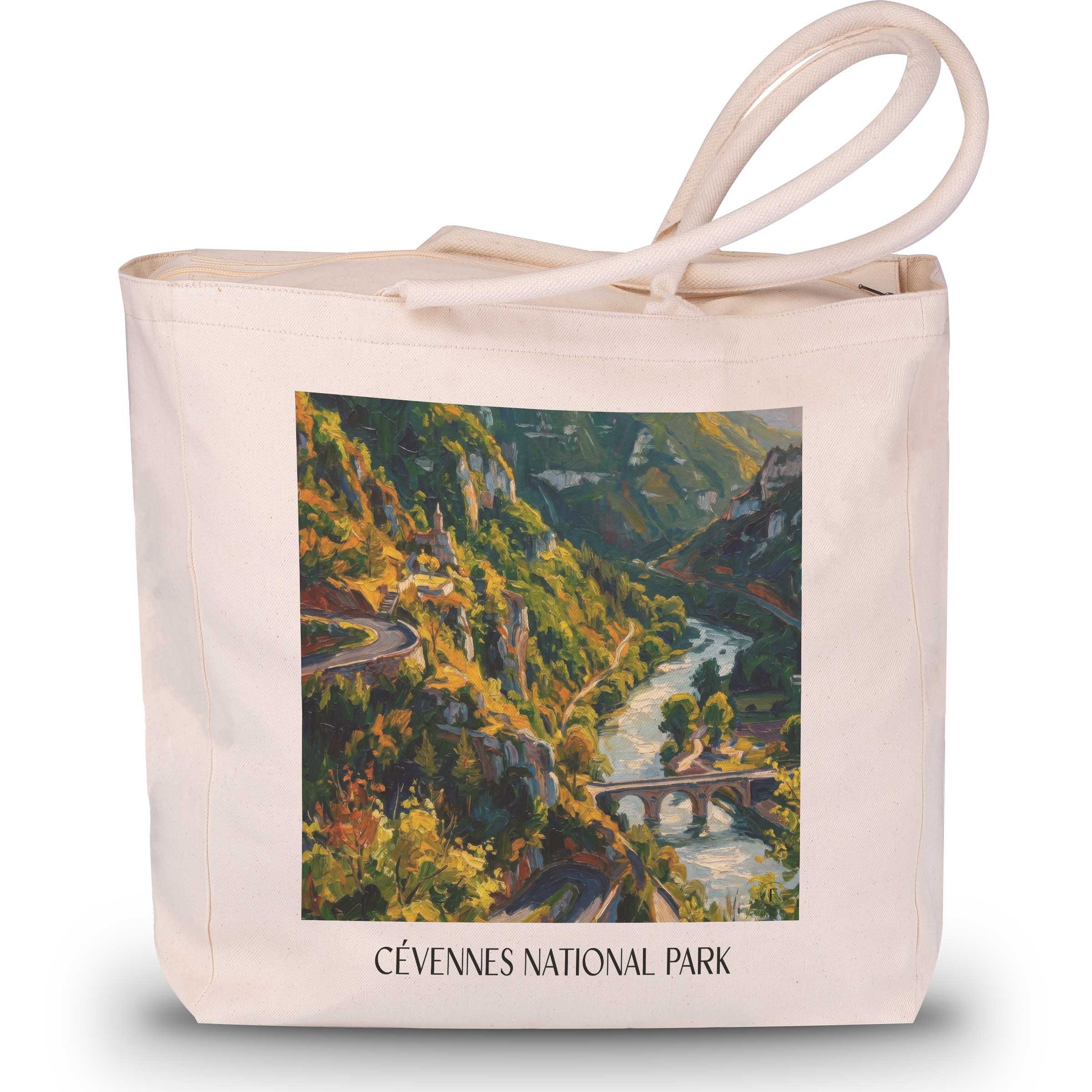 Nationalpark Cevennen Shopping Tasche - Okzitanien - Frankreich Tote Bag - Einkaufstasche im Ölgemälde Stil - favplace