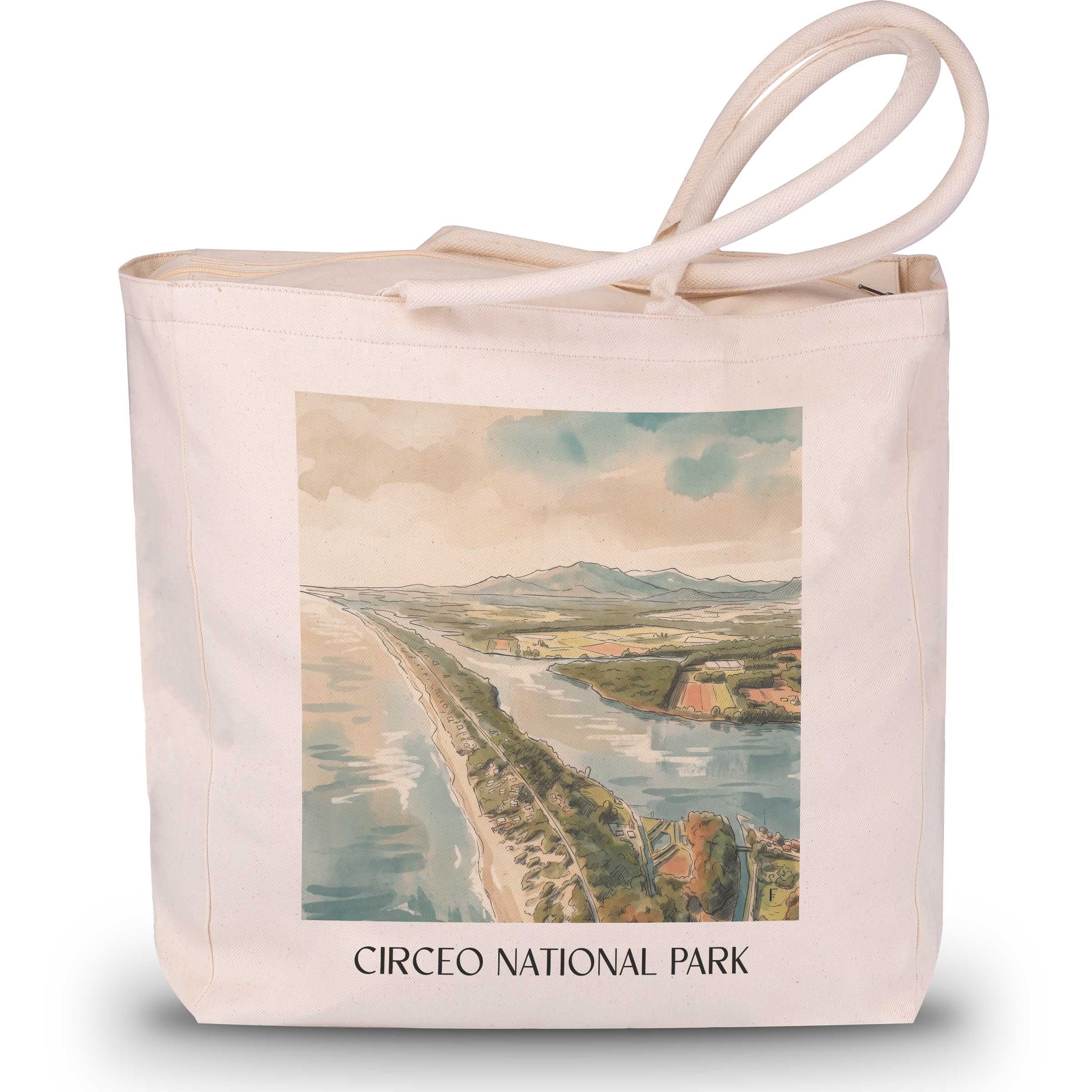 Nationalpark Circeo Shopping Tasche - Latium - Italien Tote Bag - Einkaufstasche im Aquarell Stil - favplace