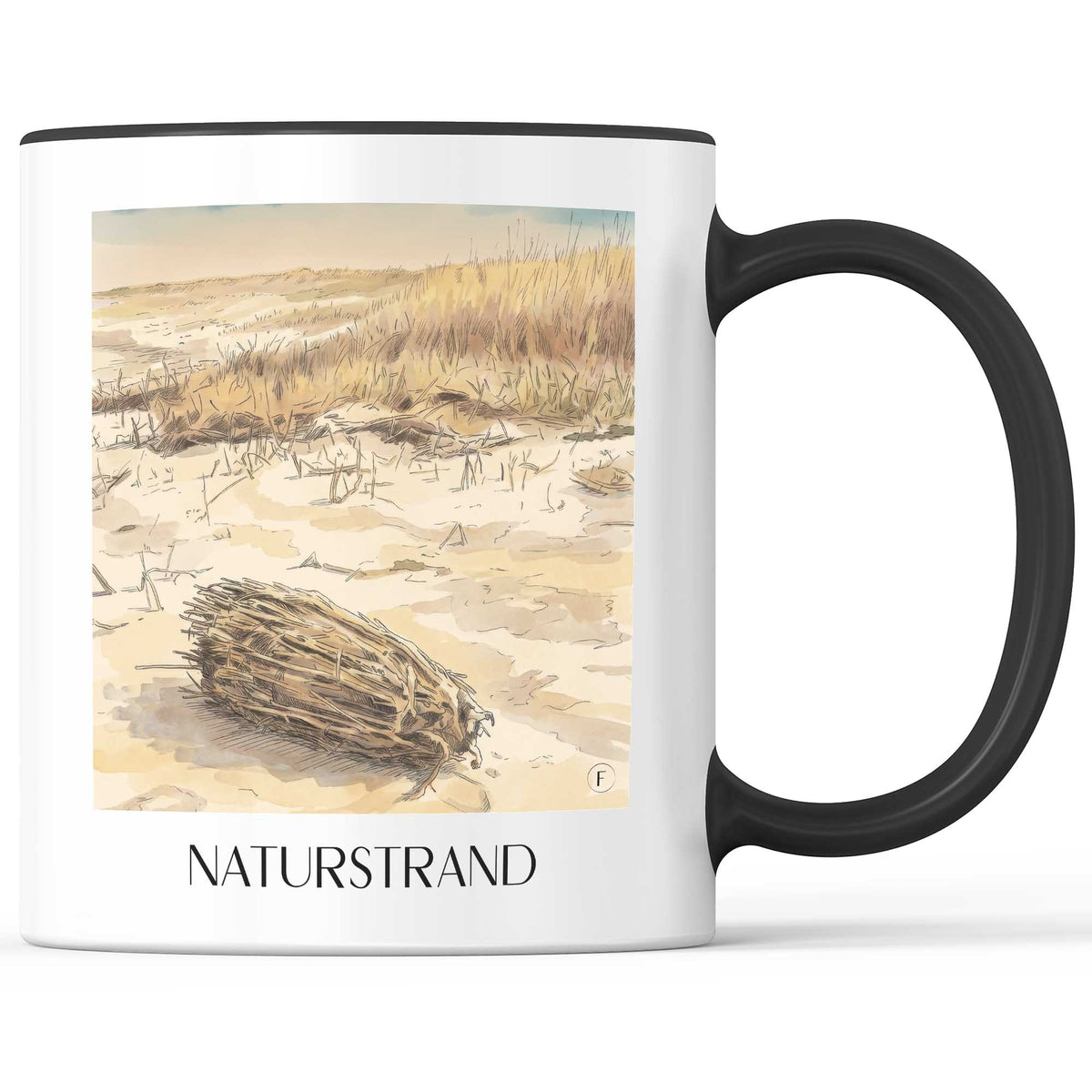 naturstrand-emden-deutschland-kaffeebecher-aquarell