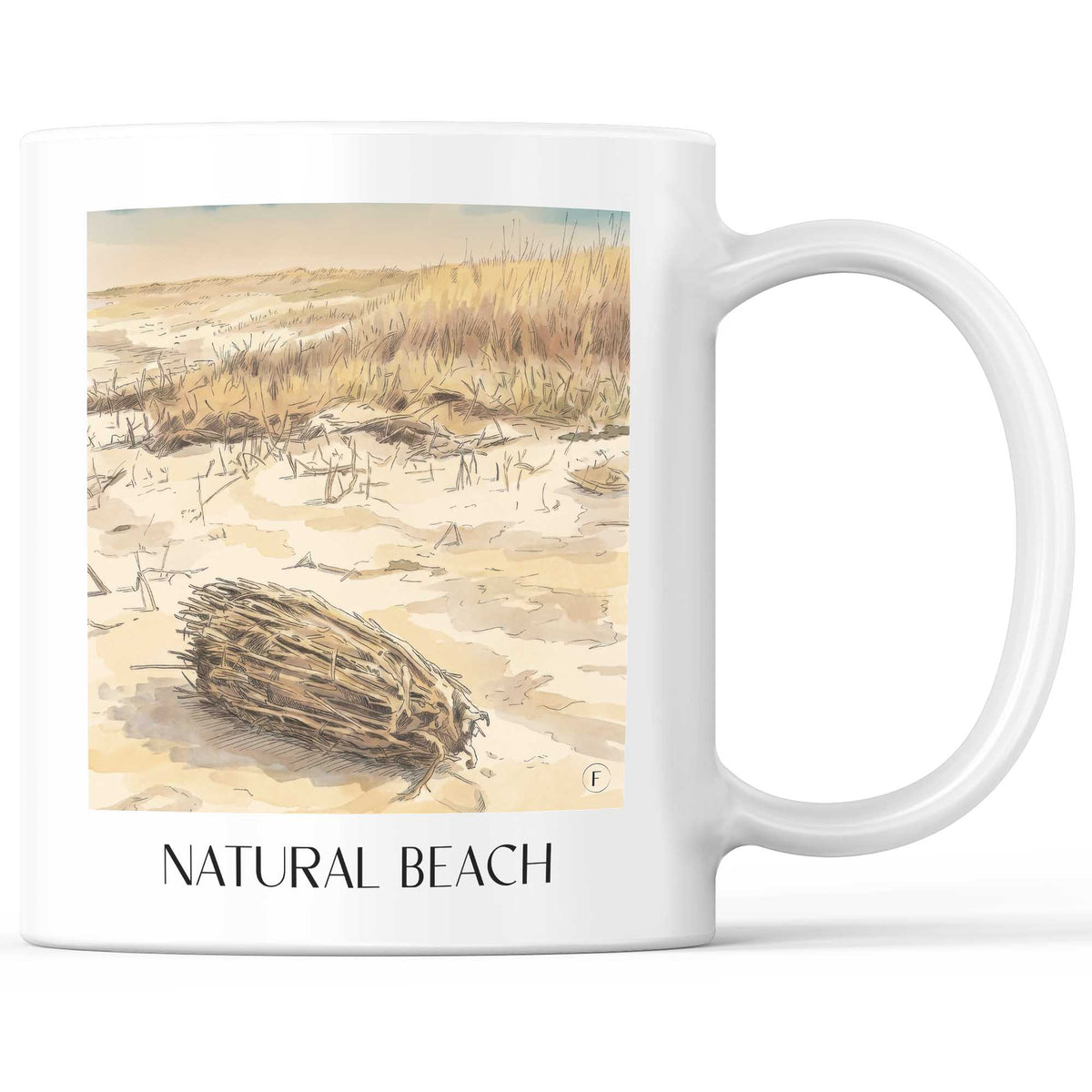 Naturstrand Kaffeebecher - Emden - Deutschland Becher - Kaffeetasse im Aquarell Stil - favplace