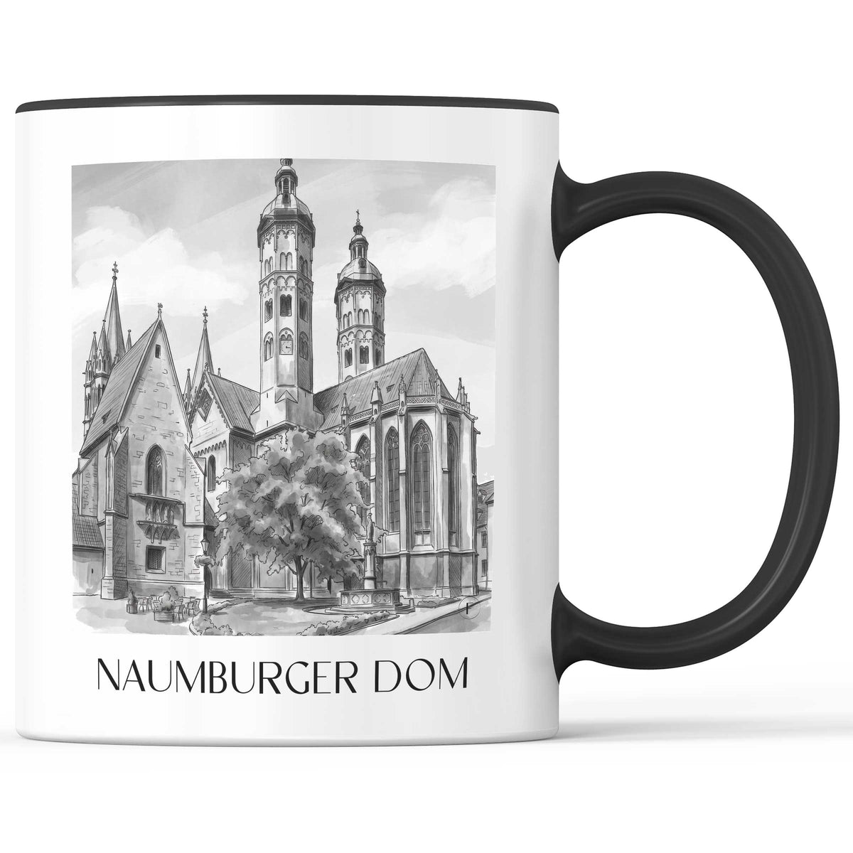 naumburger-dom--saale-deutschland-kaffeebecher-aquarell-schwarz-weiss