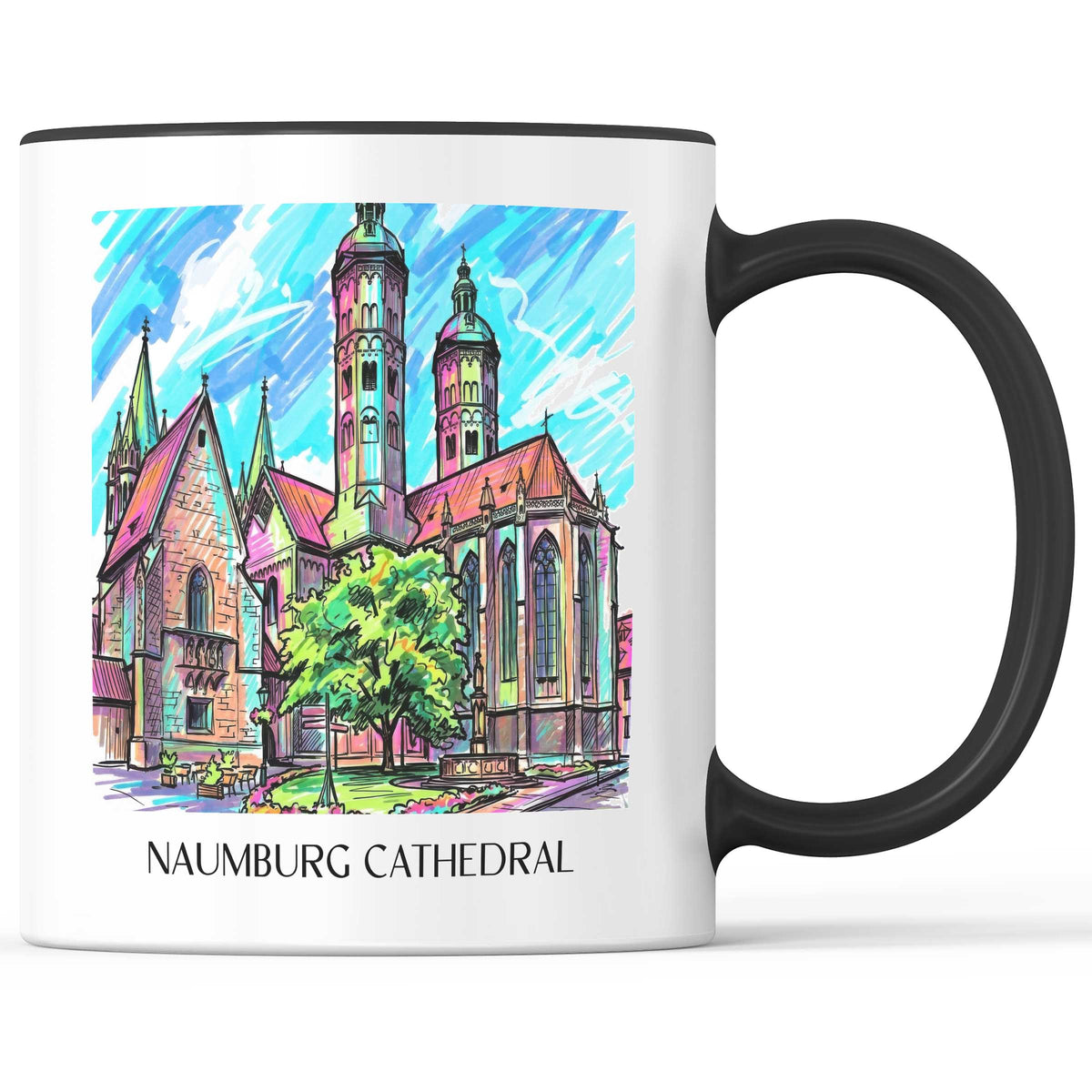 Naumburger Dom Kaffeebecher - Saale - Deutschland Becher - Kaffeetasse im Tag Graffiti Stil - favplace
