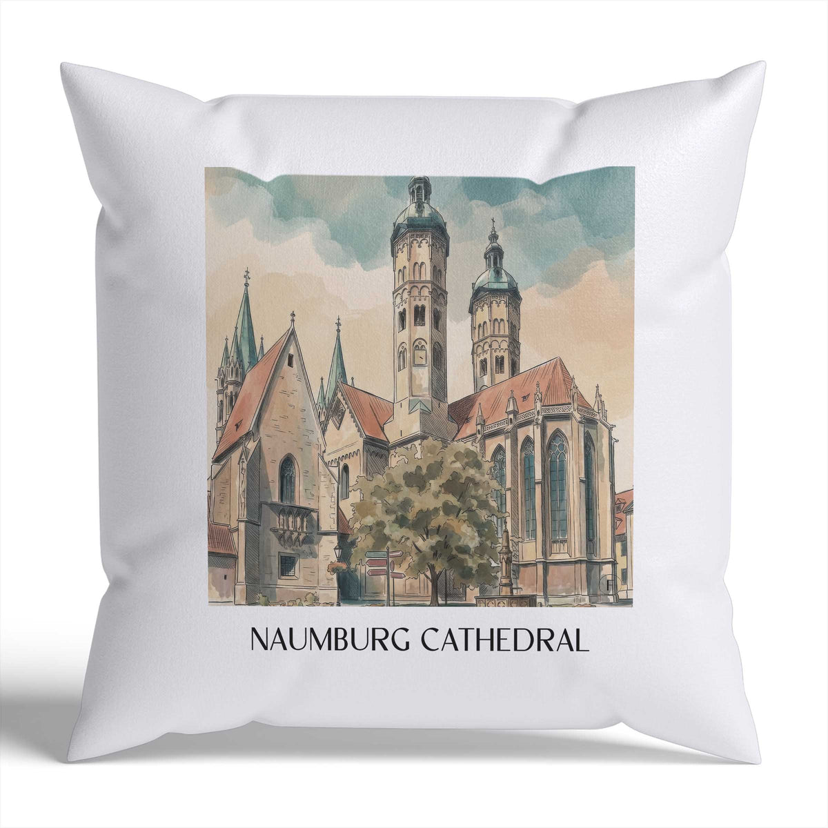 Naumburger Dom Kissenhülle - Zierkissen Bezug - Saale - Deutschland Kissen bzw. Kissenbezug im Aquarell Stil - favplace