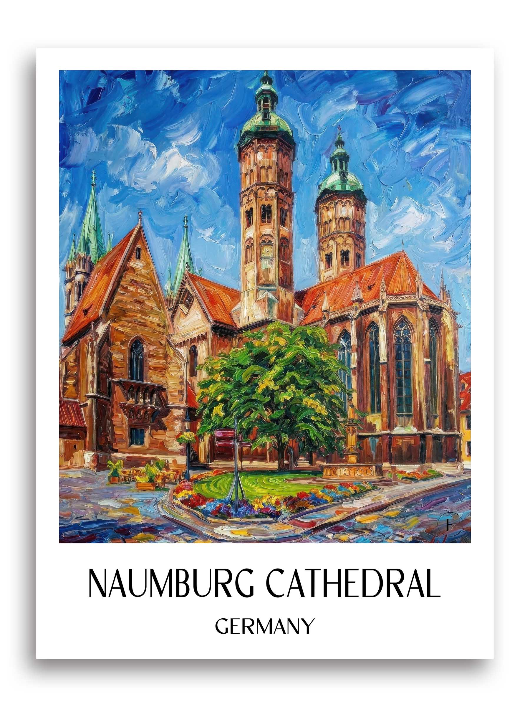 Naumburger Dom Poster - Saale - Deutschland Kunstdruck - Ölgemälde von A4 bis A1 - favplace
