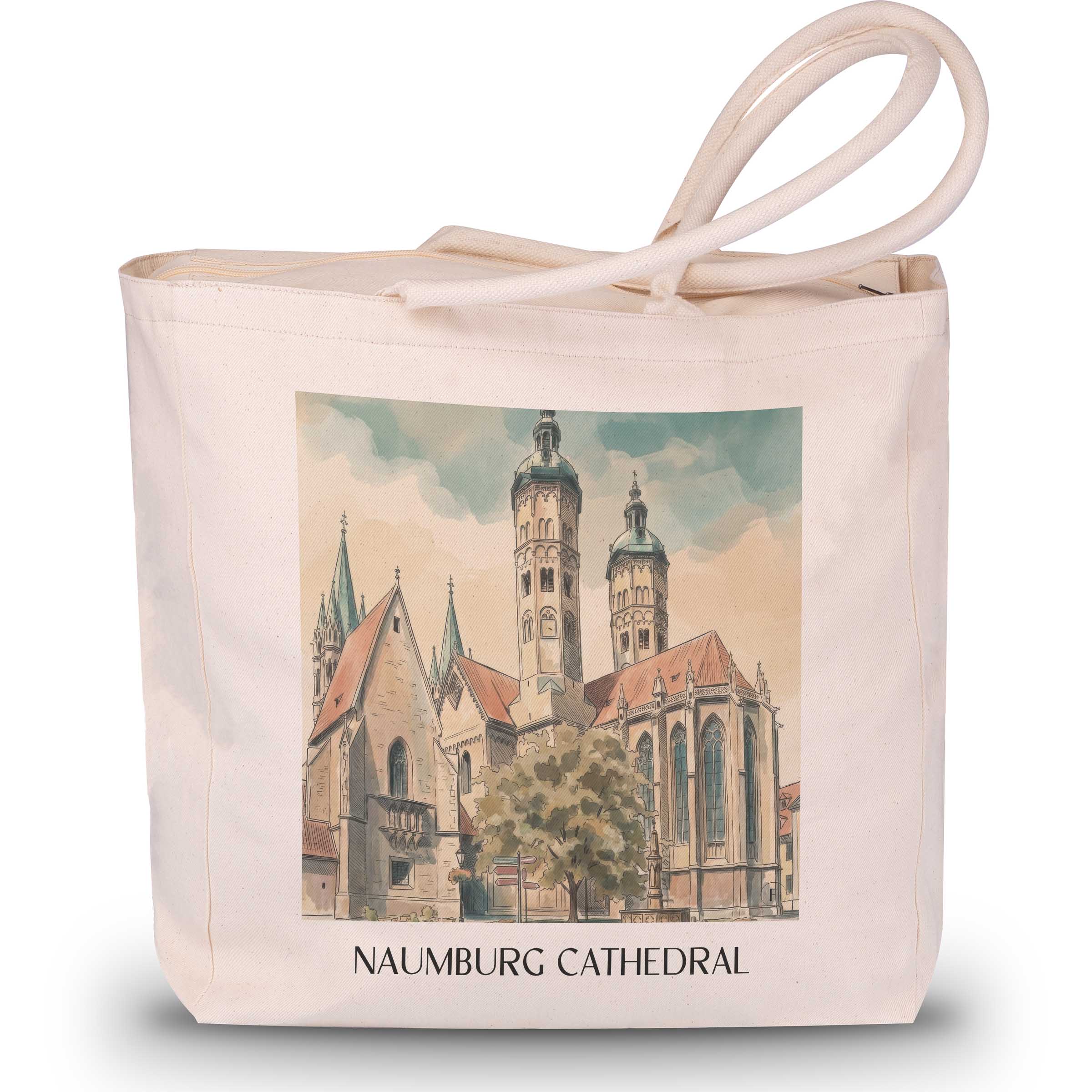 Naumburger Dom Shopping Tasche - Saale - Deutschland Tote Bag - Einkaufstasche im Aquarell Stil - favplace
