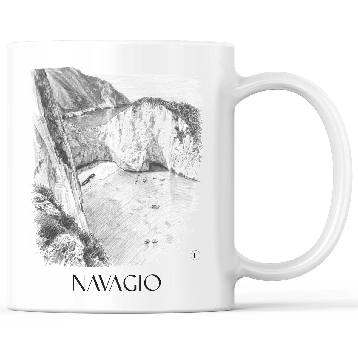 Navagio Kaffeebecher - Zakynthos - Griechenland Becher - Kaffeetasse im Zeichnung Stil - favplace