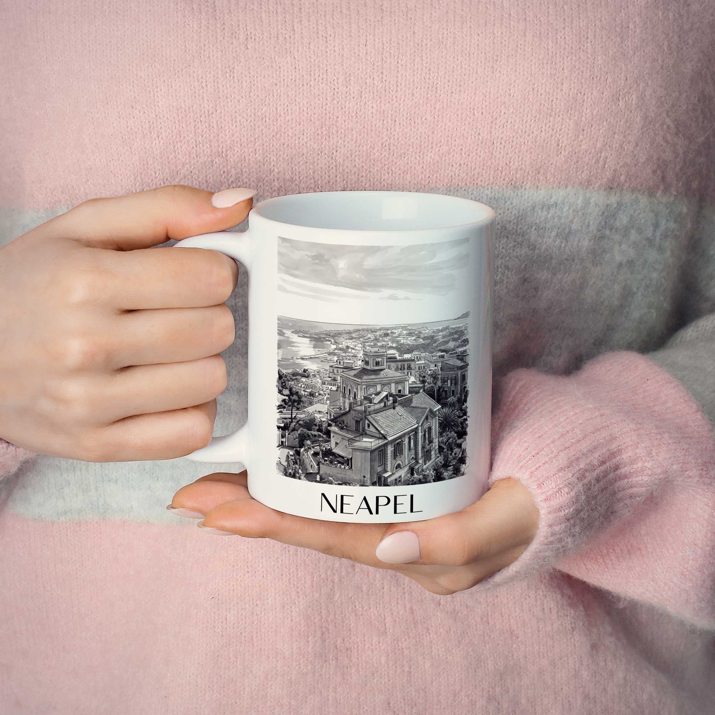 neapel-italien-kaffeebecher-aquarell-schwarz-weiss