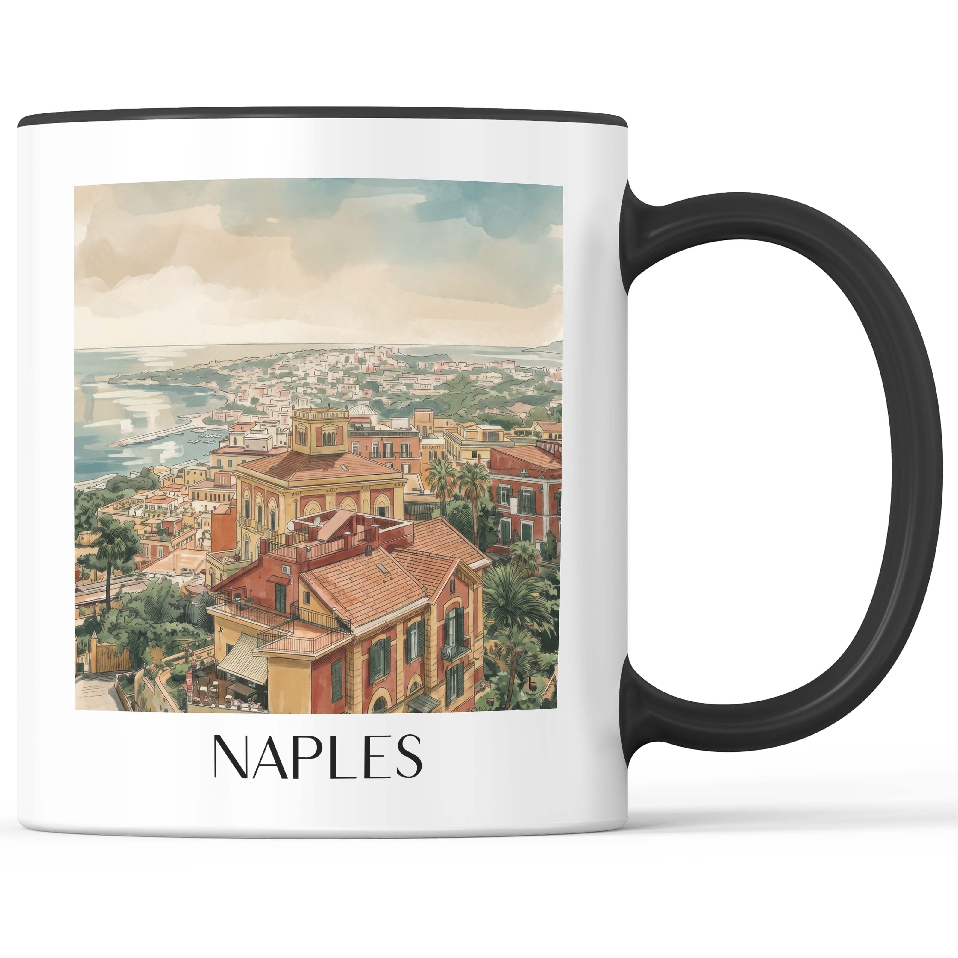 Neapel - Italien Becher - Kaffeetasse im Aquarell Stil - favplace